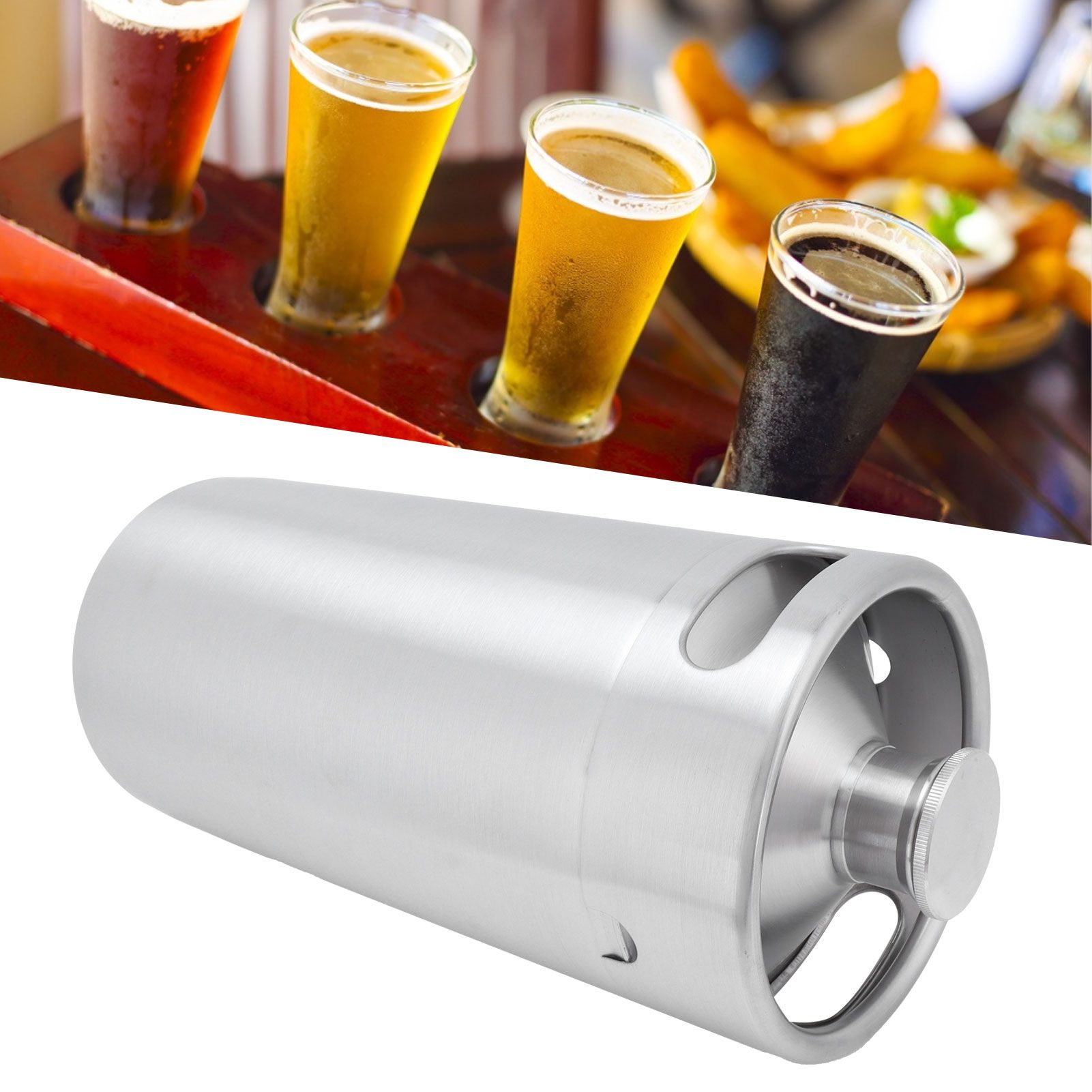 3.6L Beer Keg Mini Stainless Steel Beer Barrel with Lid for Home Hotel view 11