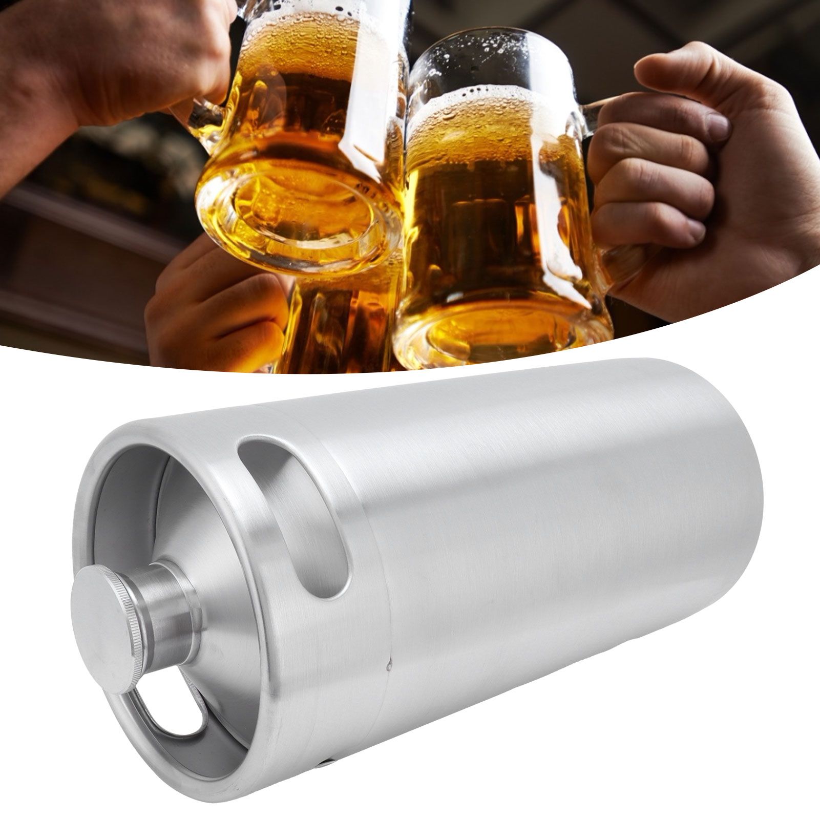 3.6L Beer Keg Mini Stainless Steel Beer Barrel with Lid for Home Hotel view 12