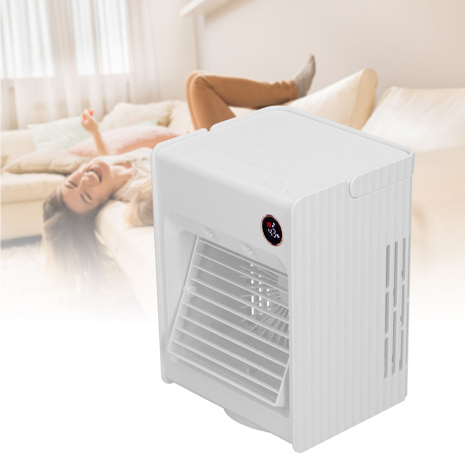 2 in 1 Oscillating Spray Humidification Fan with Light USB Charging Desktop view 12