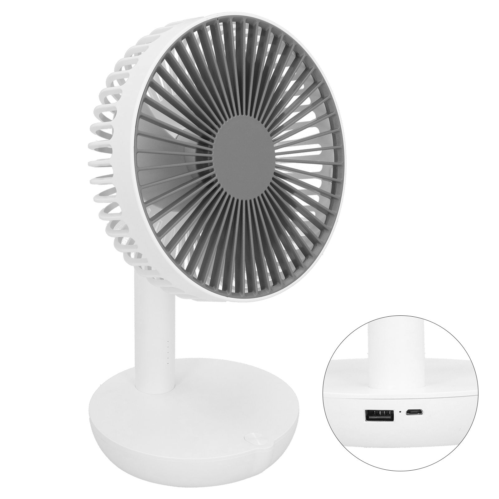 Oscillating Desk Fan Rechargeable Mute Practical Desktop USB Charging Fan for view 6