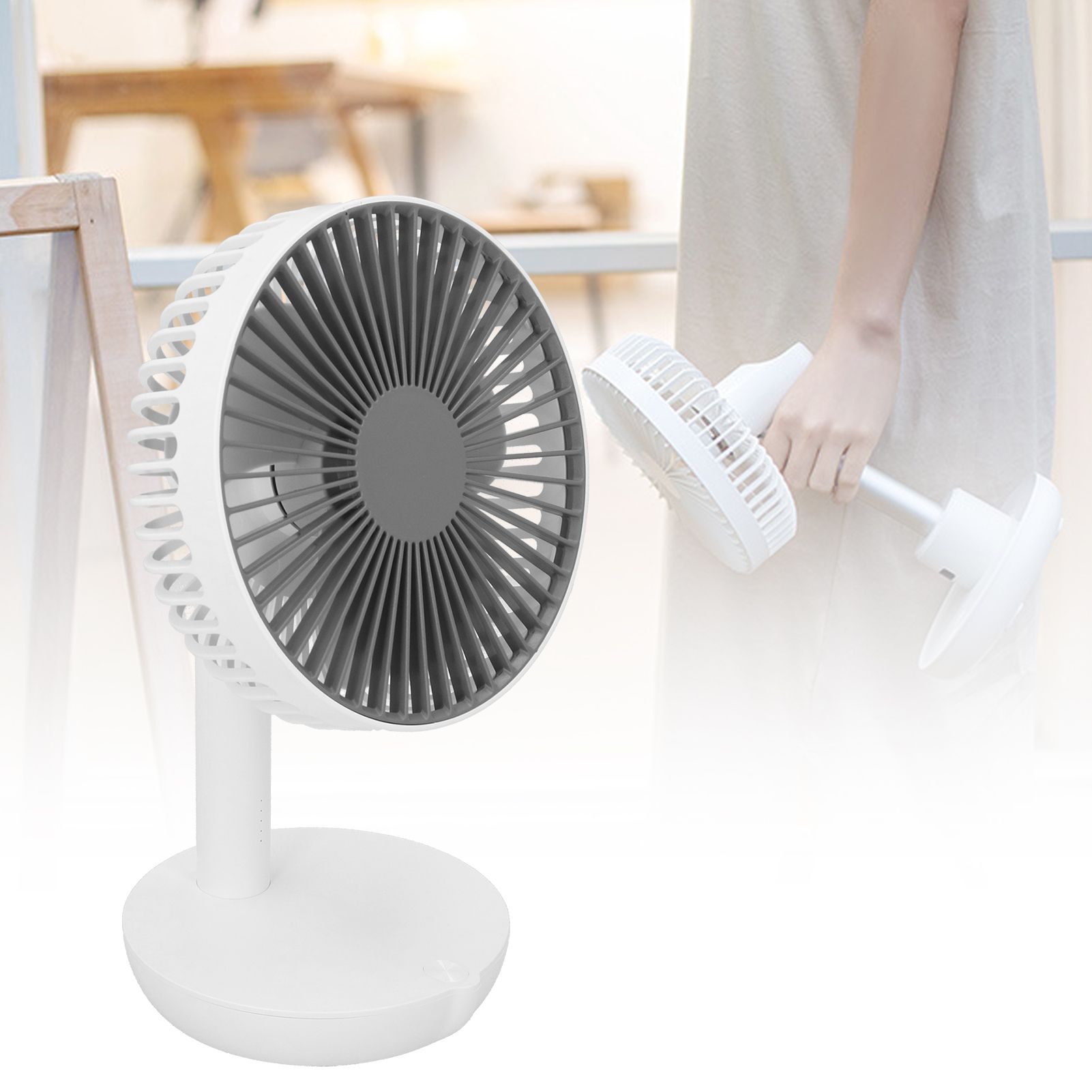 Oscillating Desk Fan Rechargeable Mute Practical Desktop USB Charging Fan for view 12