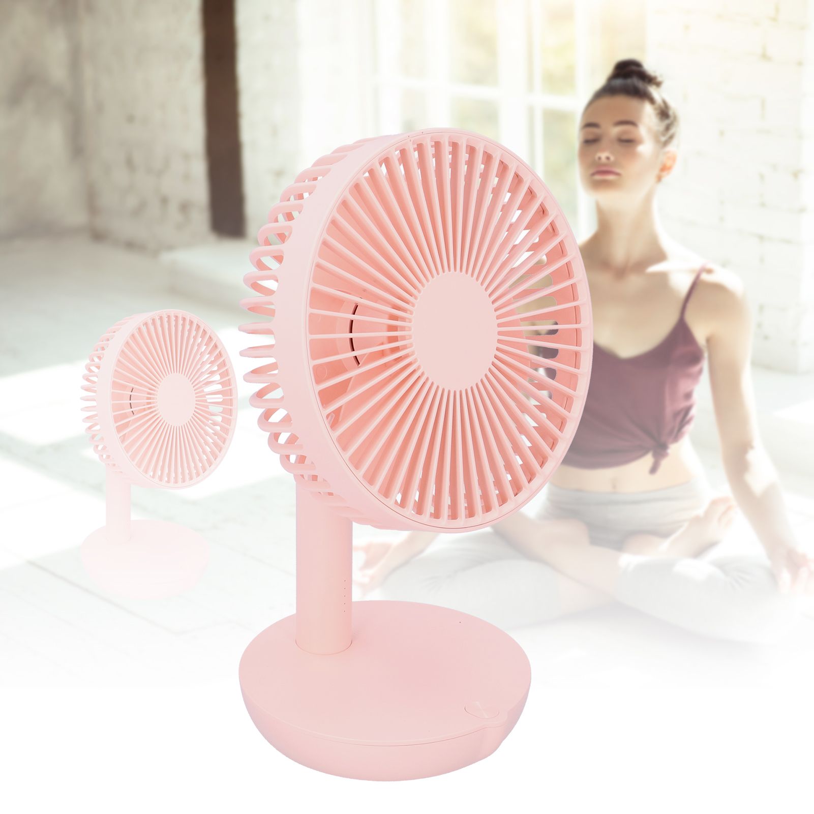 Oscillating Desk Fan Rechargeable Mute Practical Desktop USB Charging Fan for view 12