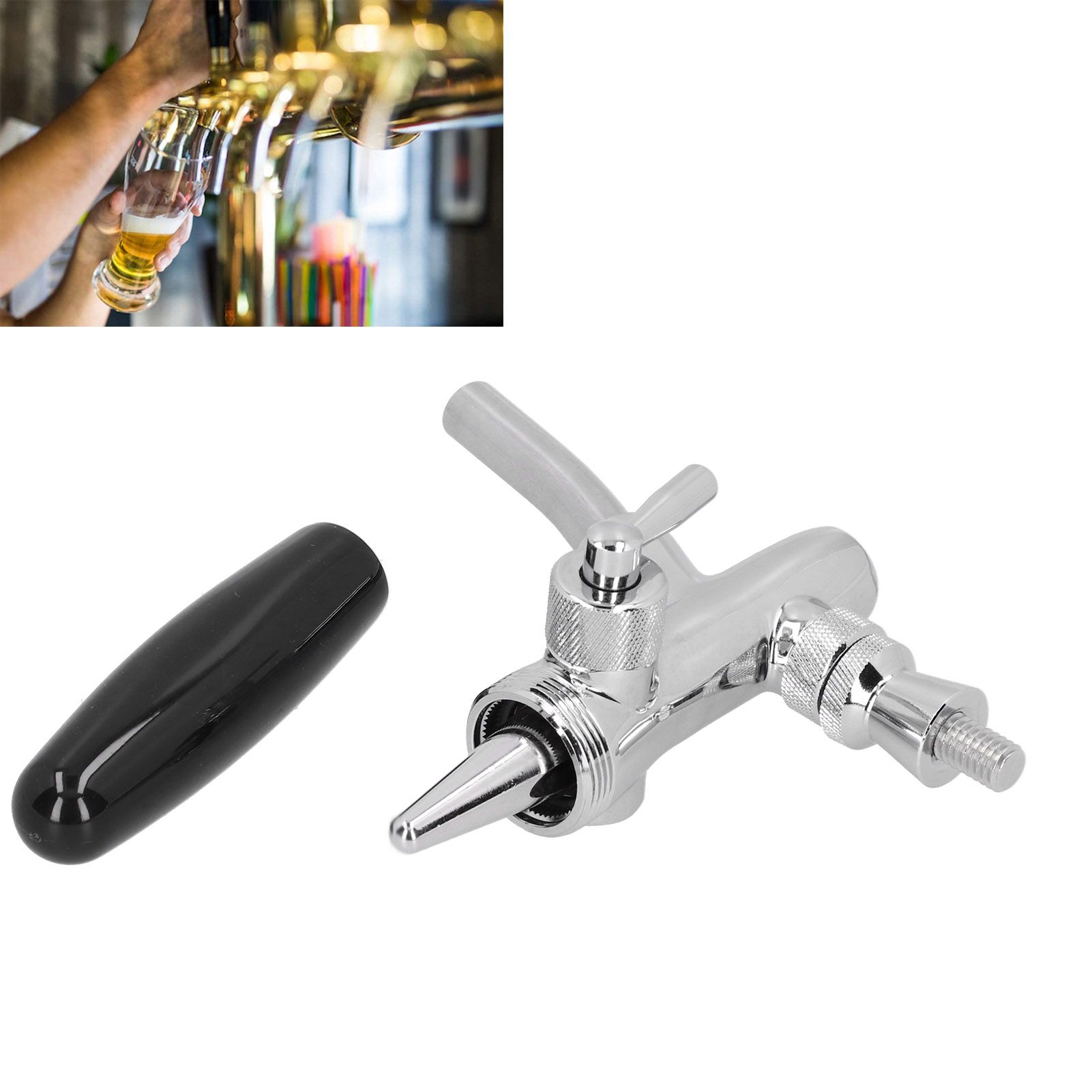 Draft Beer Faucet with Long Shank Stainless Steel Beer Keg Dispenser Home view 12