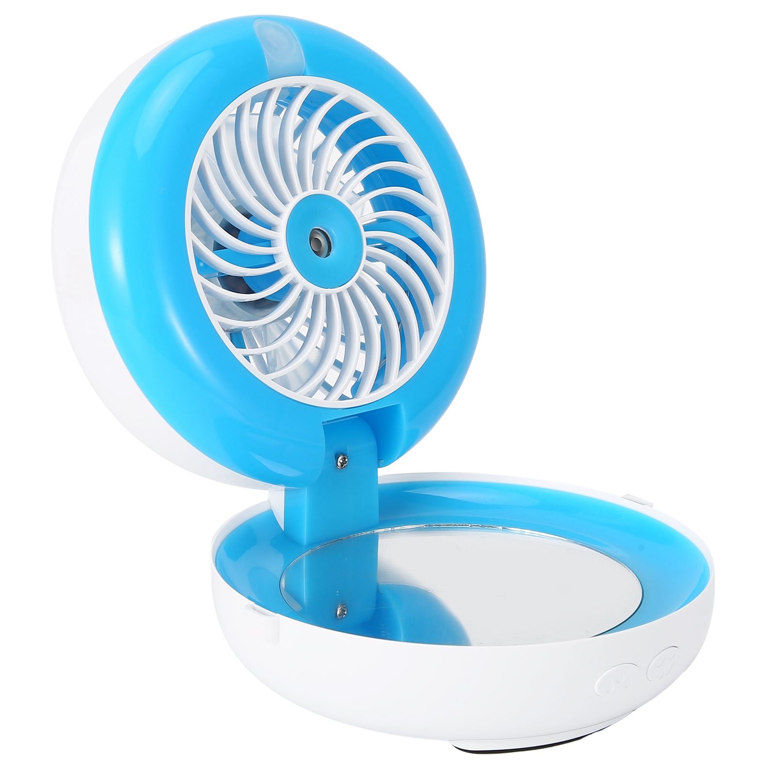 Multifunctional Folding Fan Portable USB Charging Makeup Mirror Humidifier view 3