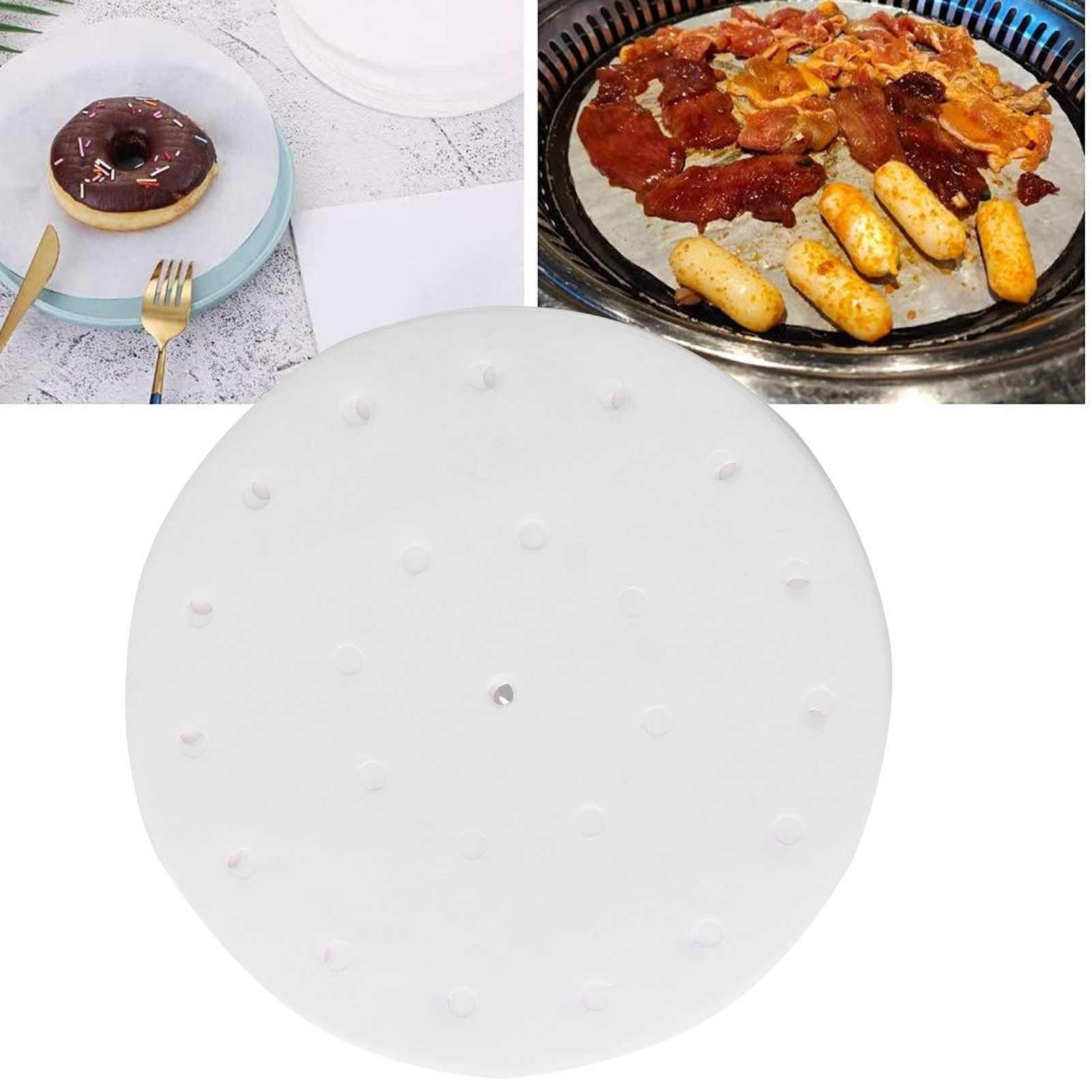 100PCS Non Stick Oil Absorbing Paper Round Barbecue Paper for Fryer Deep view 11