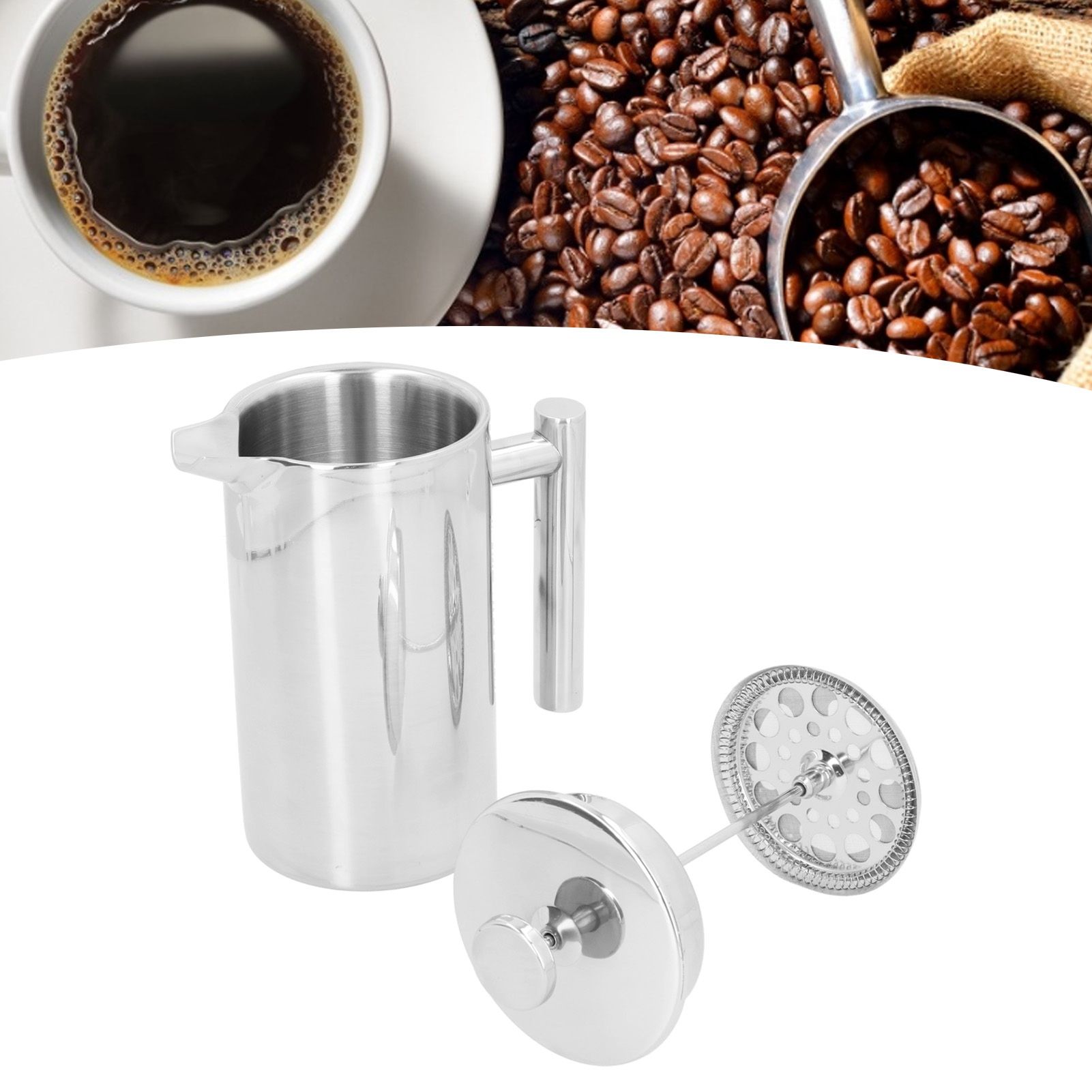 1000ml Hand Brewing Coffee Pot Stainless Steel Coffee Press Pot DoubleLayer view 12