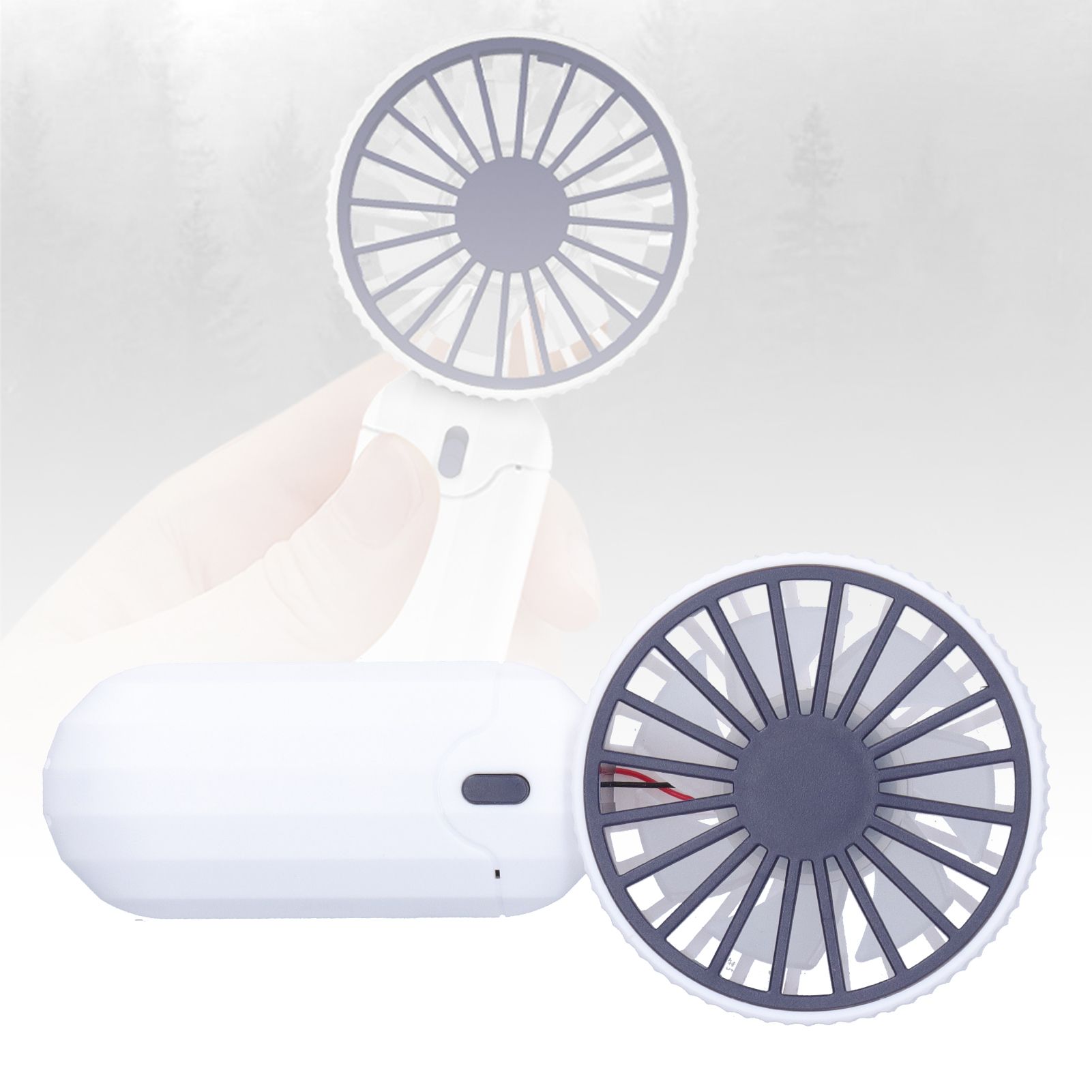 Mini Handheld Fan 3 Speed Adjustment USB Powered for Home Outdoor Travel view 12