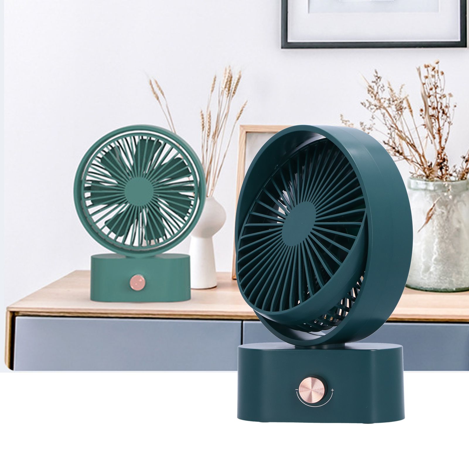 Portable Electric Fan 270° Shaking Head Desktop Fan with 10 Gears USB Charging view 11