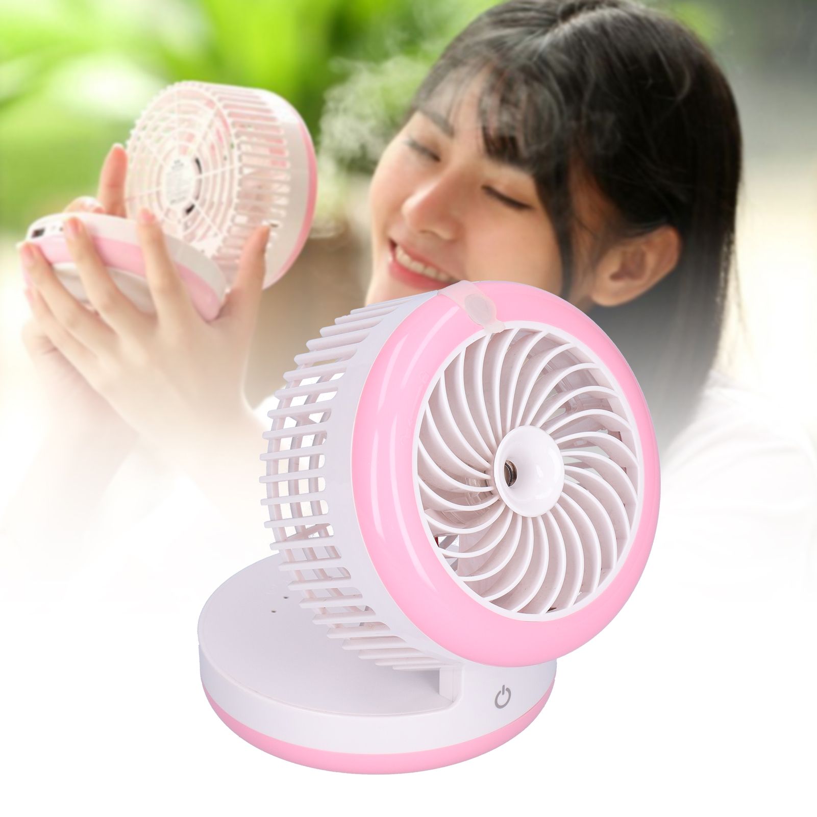 Desktop Humidifying Electric Fan Foldable Water Spray Mist Fan USB Charging view 12