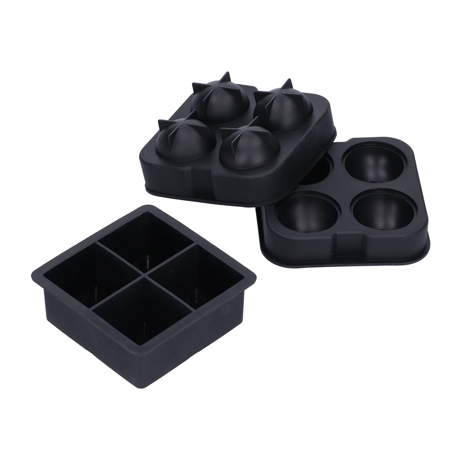 2Pcs Ice Mold 4‑Grids Reusable Elastic Silicone DIY Ice Cubes Maker Mold Tray view 5