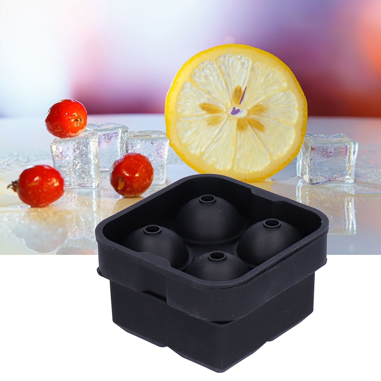 2Pcs Ice Mold 4‑Grids Reusable Elastic Silicone DIY Ice Cubes Maker Mold Tray view 11