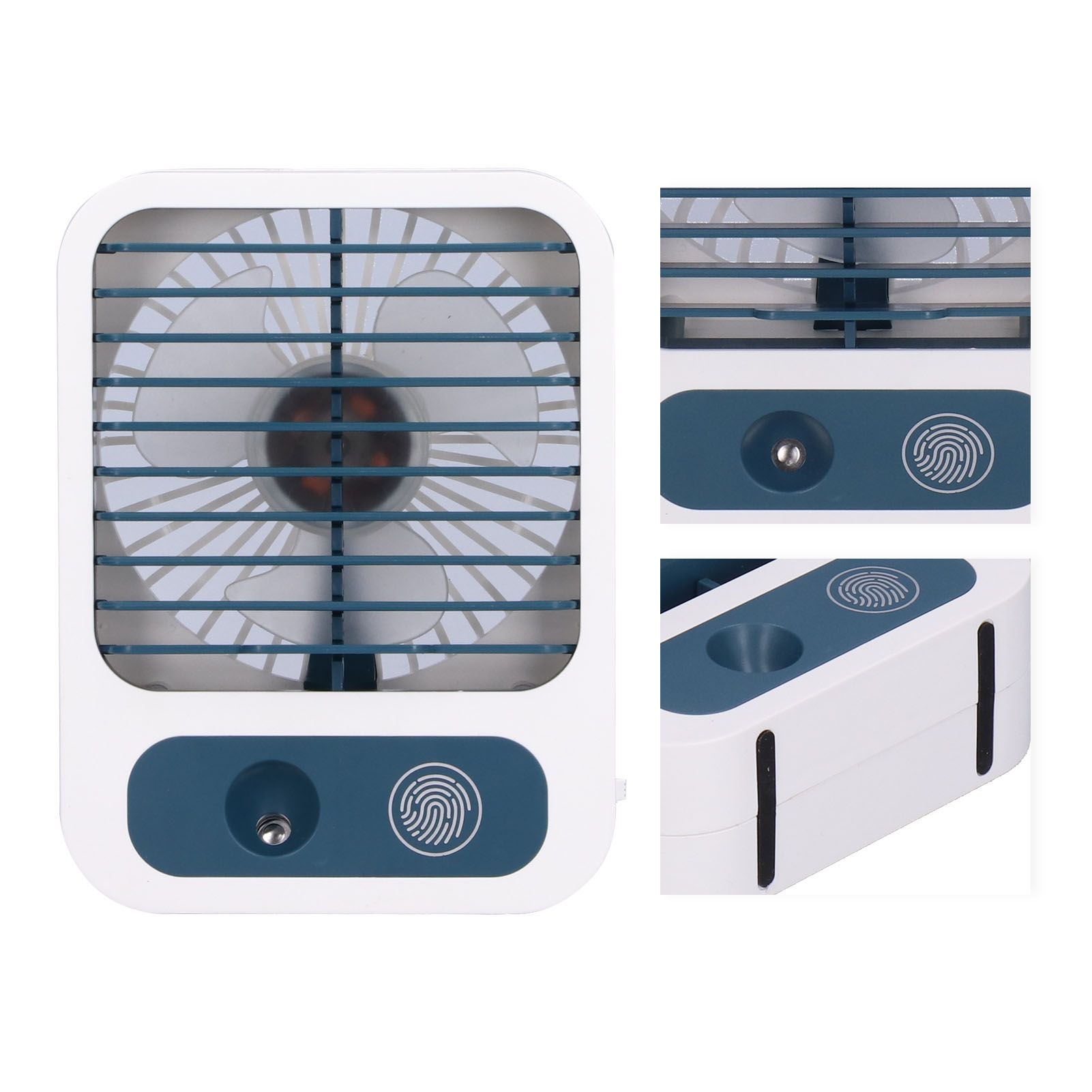 Humidifying Spray Fan Mini Portable Air Cooler Handheld USB Charging Fan White