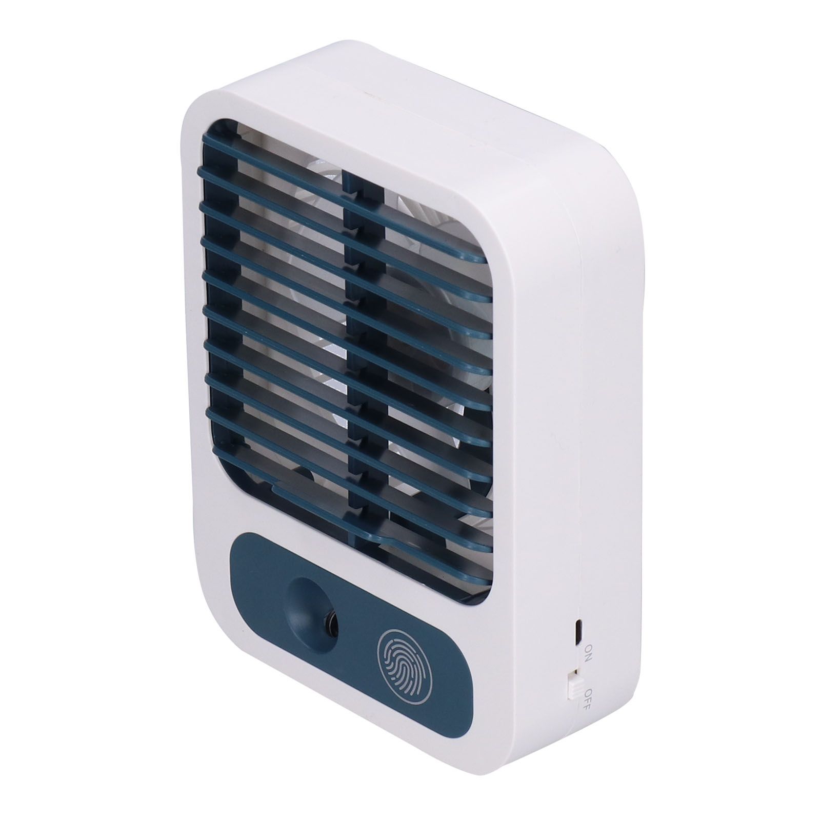 Humidifying Spray Fan Mini Portable Air Cooler Handheld USB Charging Fan White view 5