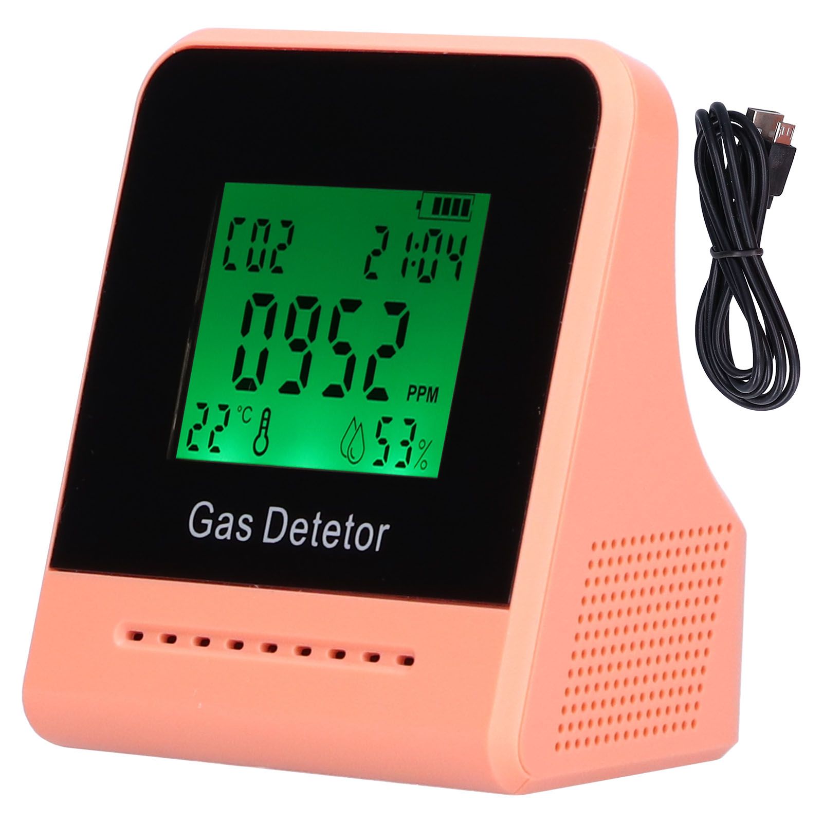 400-5000ppm Air Quality Detector CO Temperature Humidity Monitor with Clock view 2