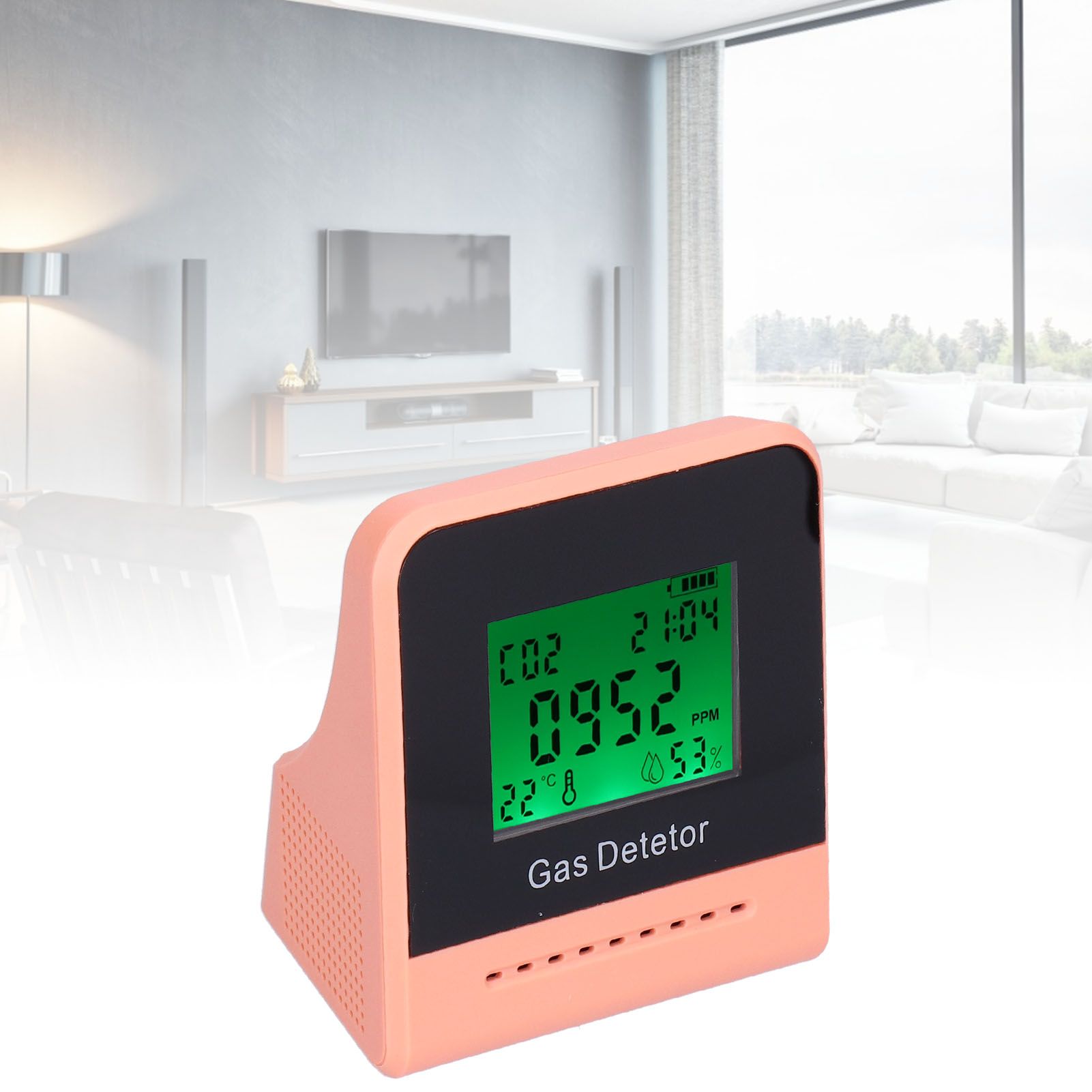 400-5000ppm Air Quality Detector CO Temperature Humidity Monitor with Clock view 12