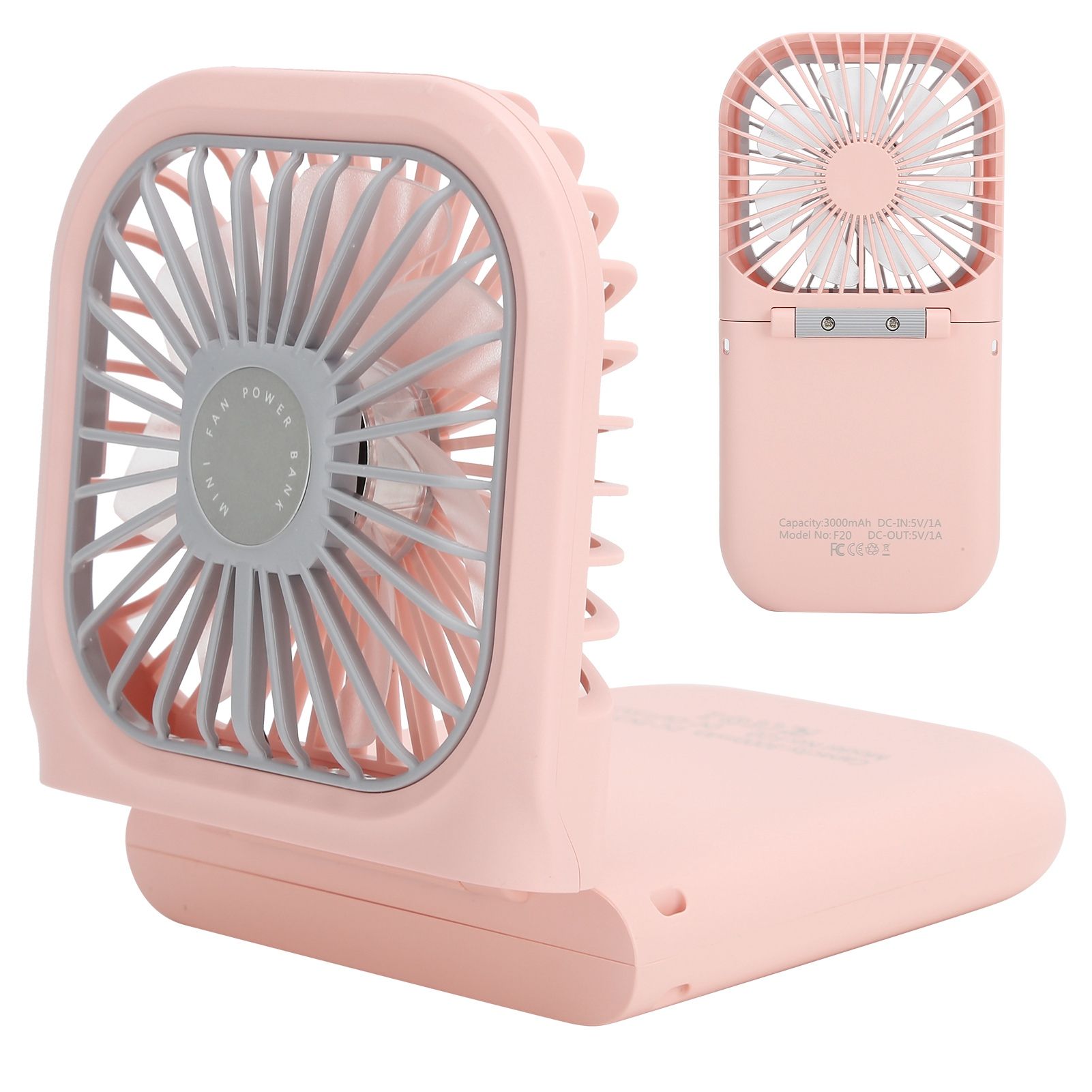 Hanging Neck Fan Mini Portable Folding 3 Speed Adjustable USB Charging Low
