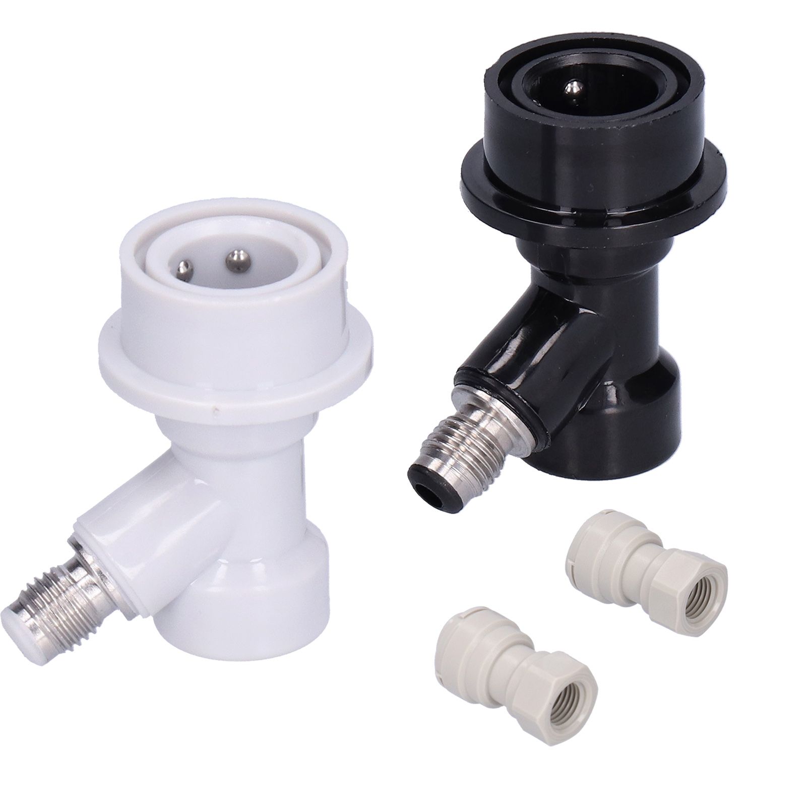 Ball Lock Adapter 3/8in ‑1/4in Beer Keg Coupler Quick Disconnect for Cornelius