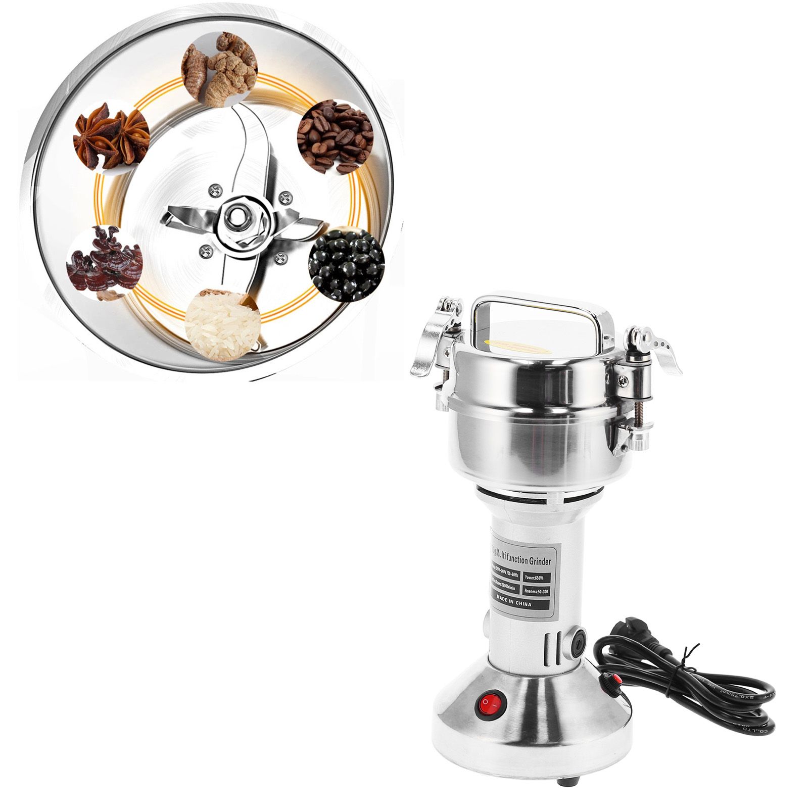 100g Stainless Steel Coffee Grinder Small Electric Coffee Bean Grinding Machine view 12