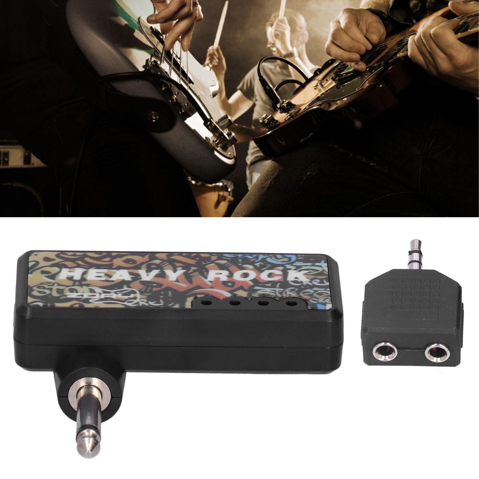 Electric Guitar Bass Headphone Amplifier with Audio Cable Adapter USB Charging view 12