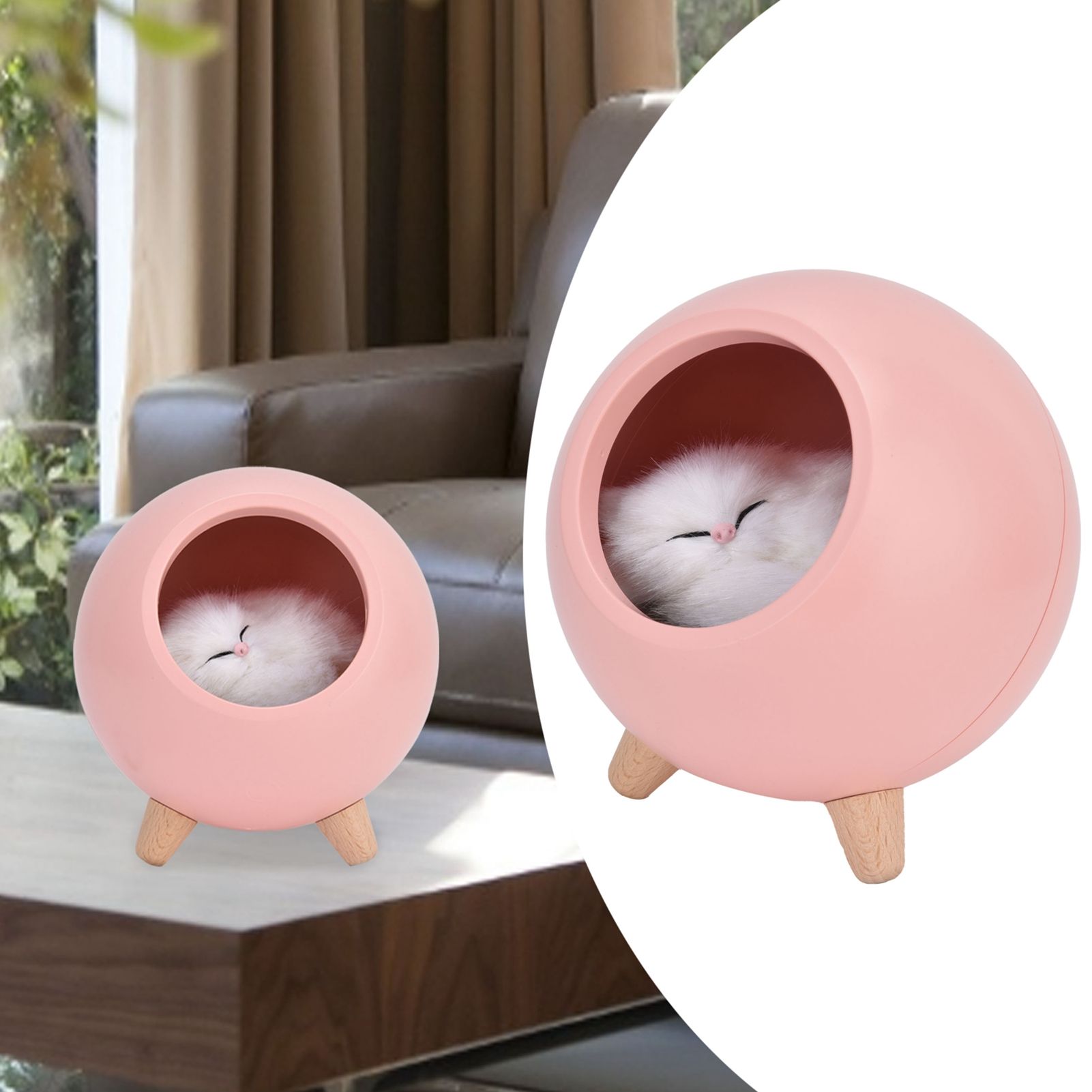 LED Night Light Pet House Shape Table Lamp USB Rechargeable Light Bedside view 11