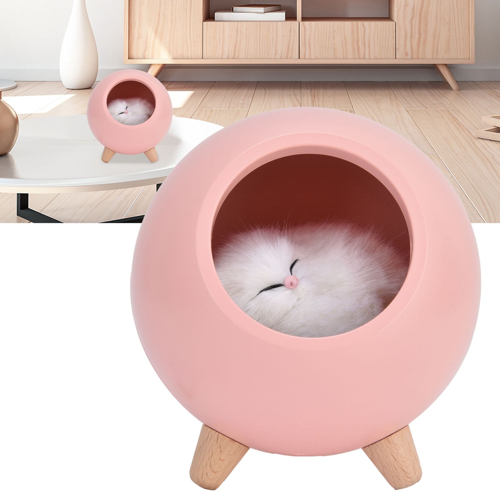 LED Night Light Pet House Shape Table Lamp USB Rechargeable Light Bedside view 12