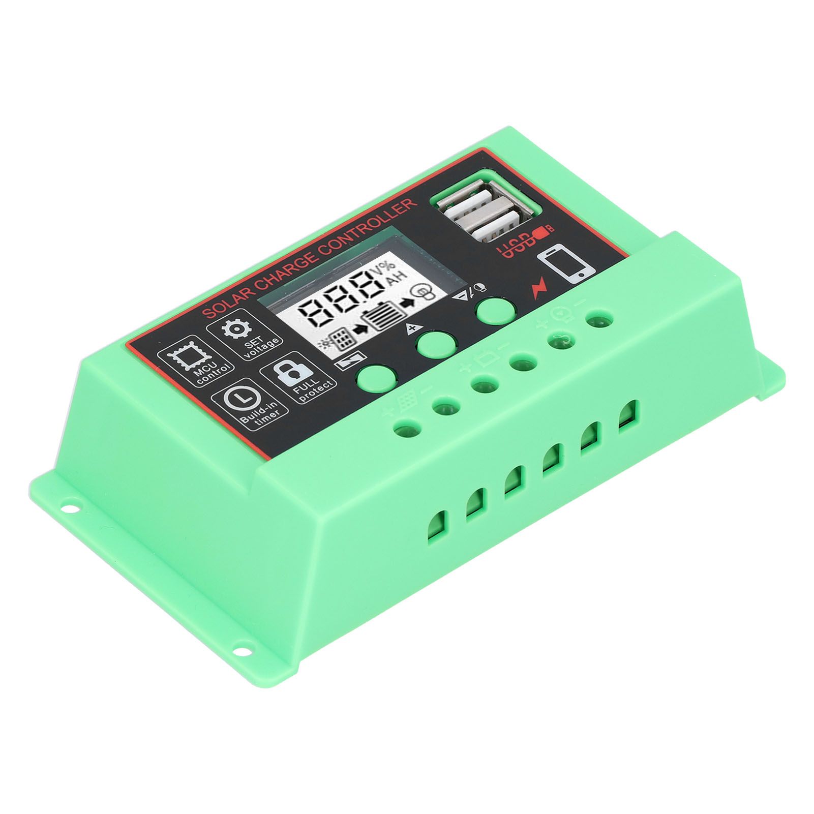 Solar Charge Controller 12V/24V Solar Controller LCD Display USB Interface view 7