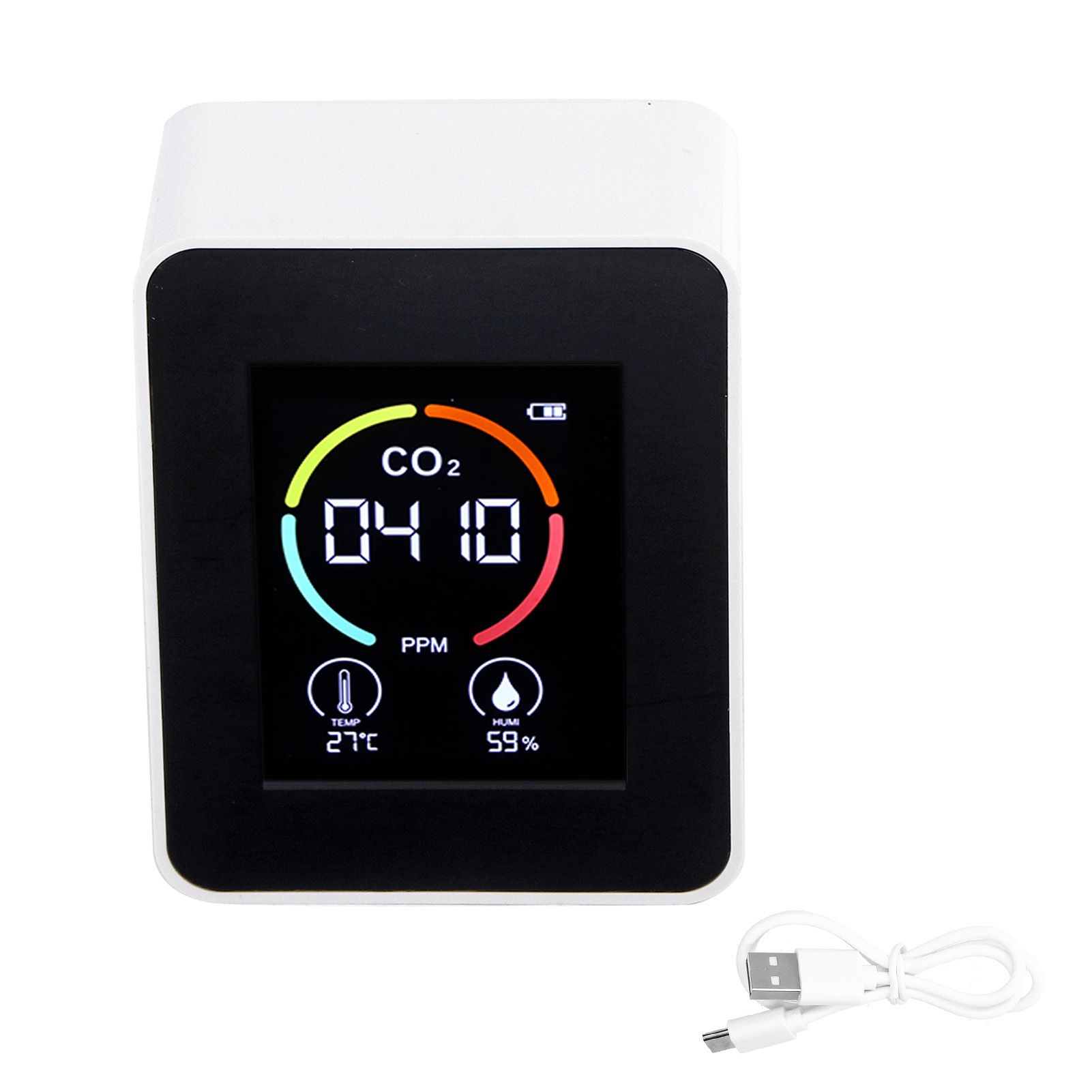Carbon Dioxide Detector Semiconductor USB Charging LCD Temperature Humidity view 2