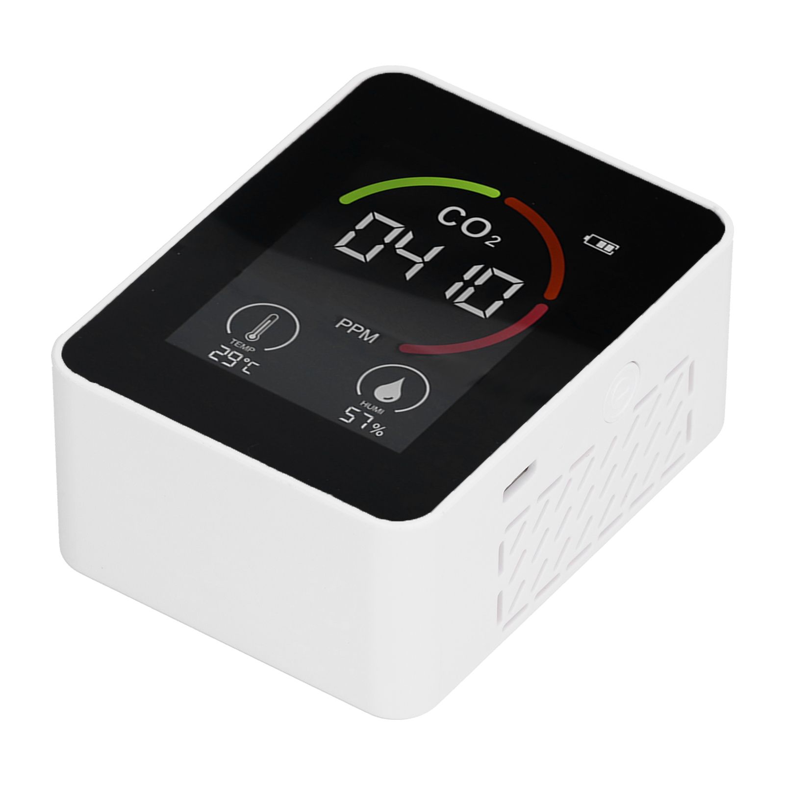 Smart Carbon Dioxide Detector USB Charging Infrared Temperature Humidity Air view 7