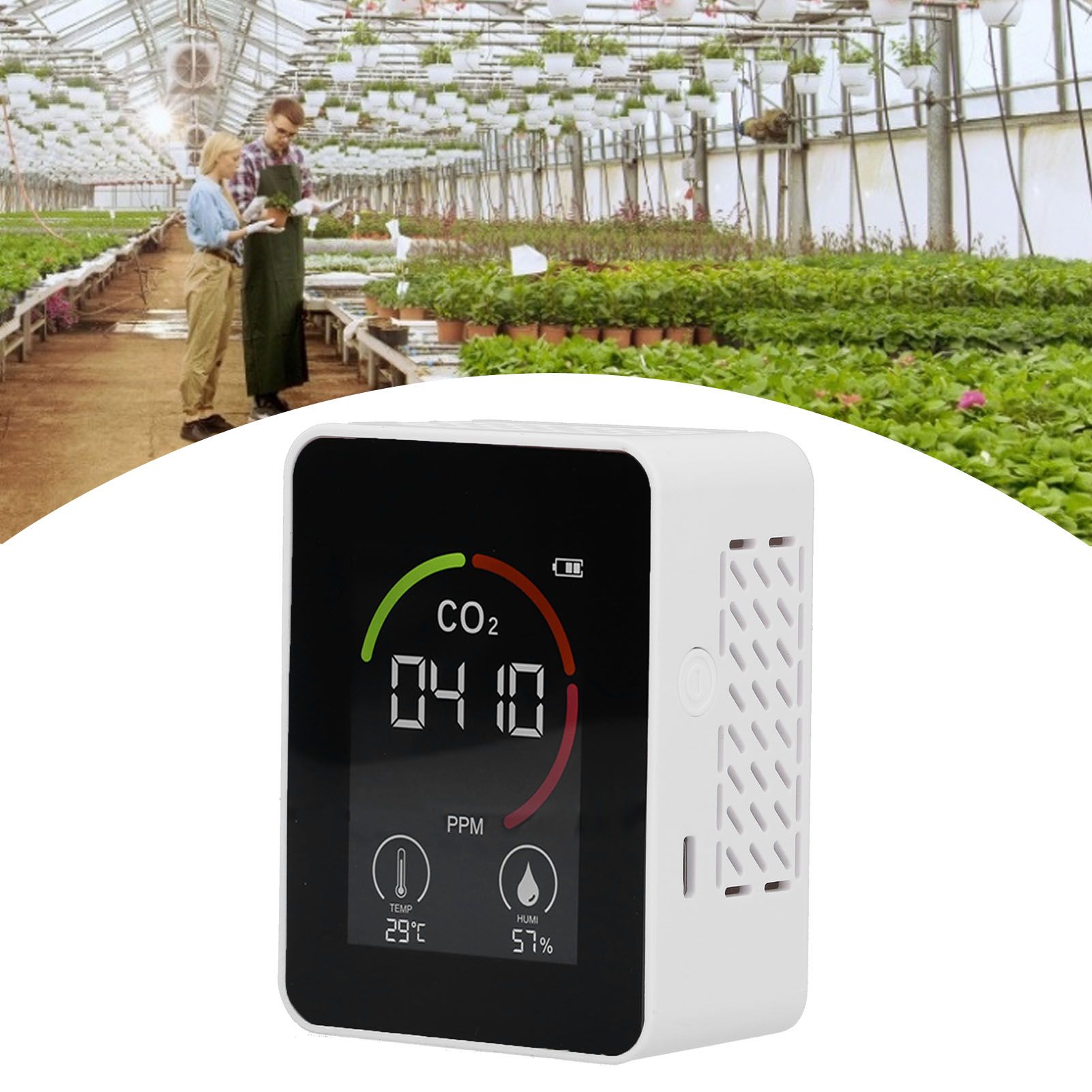 Smart Carbon Dioxide Detector USB Charging Infrared Temperature Humidity Air view 11