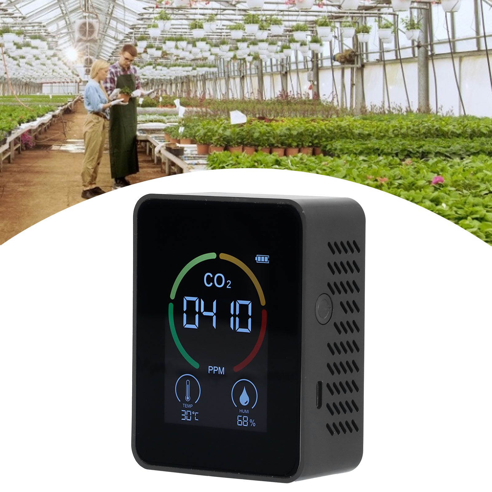 Smart Carbon Dioxide Detector USB Charging Infrared Temperature Humidity Air view 11