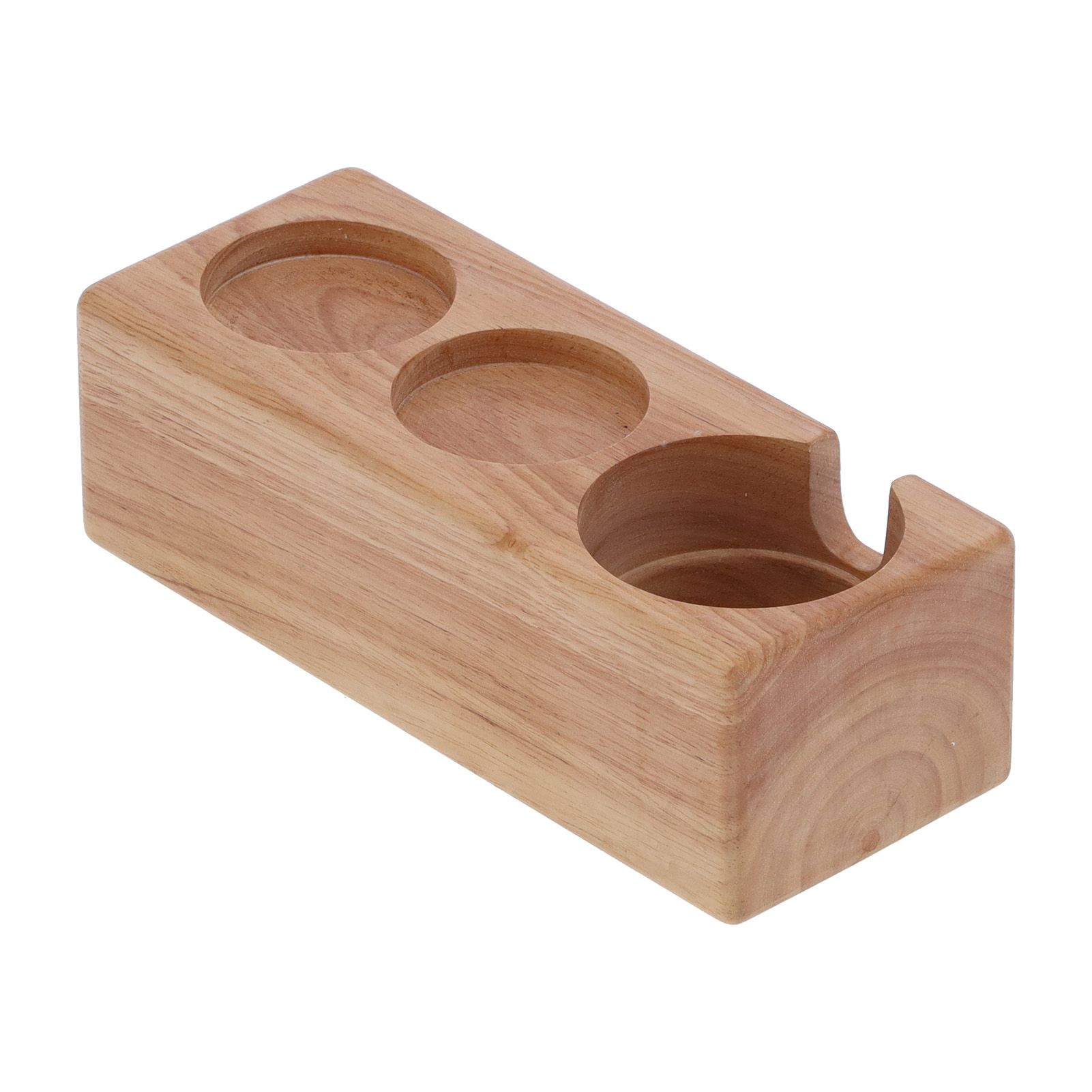 3‑Hole Composite Wood Coffee Handle Holder Rack Base Coffee Tamper Stand for