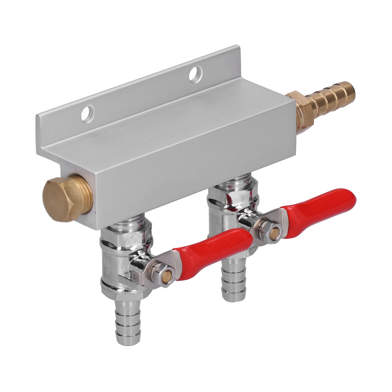 2 Way Gas Distribution CO2 Distributor Manifold With 5/16 Inch Beer Integrated view 3