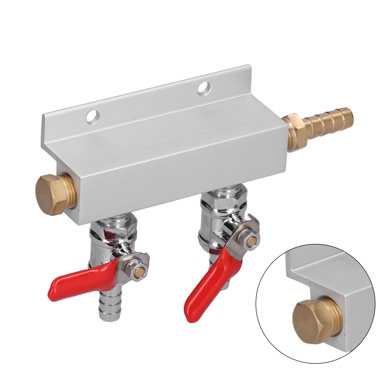 2 Way Gas Distribution CO2 Distributor Manifold With 5/16 Inch Beer Integrated view 10