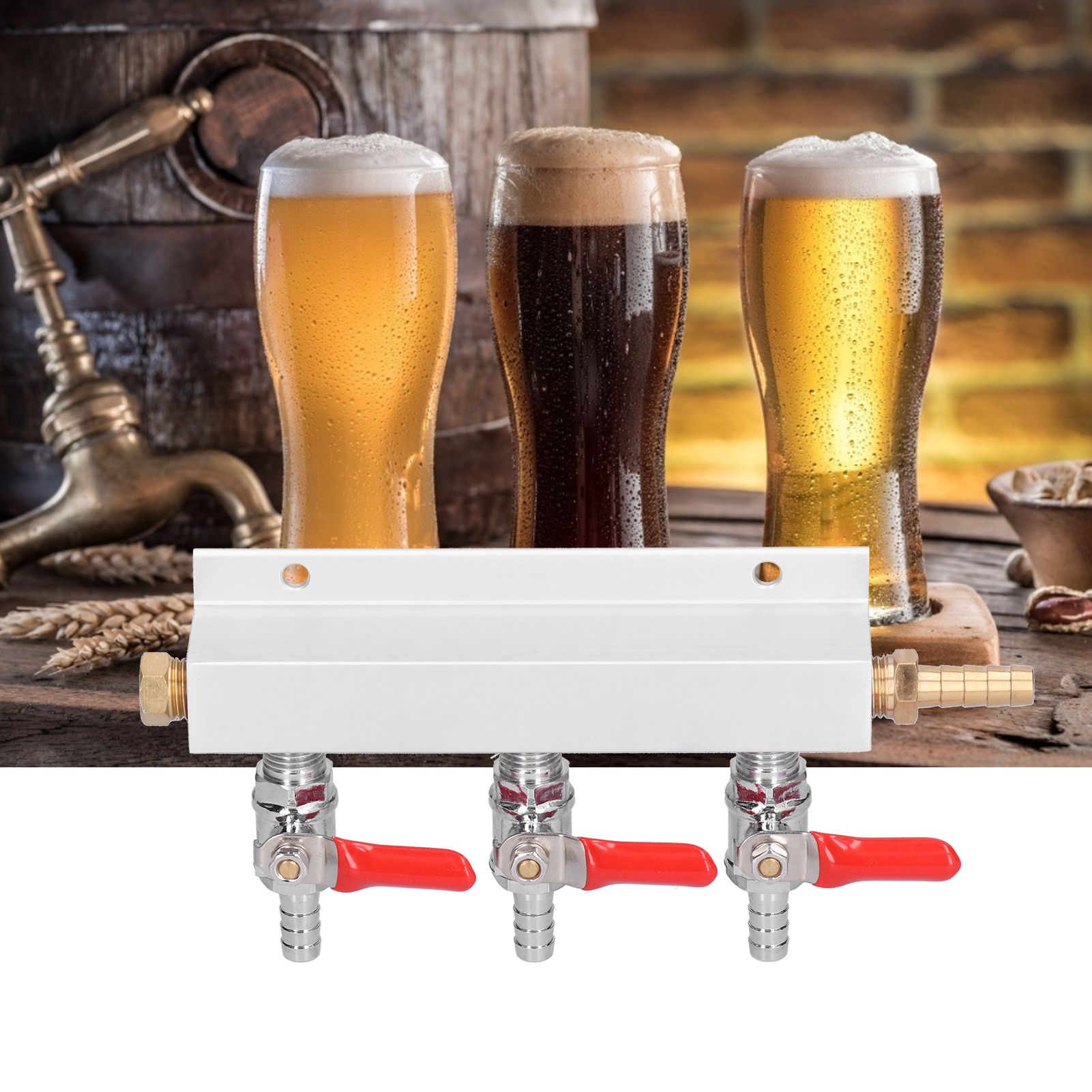 3 Way Gas Splitter CO2 Gas Distribution Manifold with 5/16 Inch Beer view 11