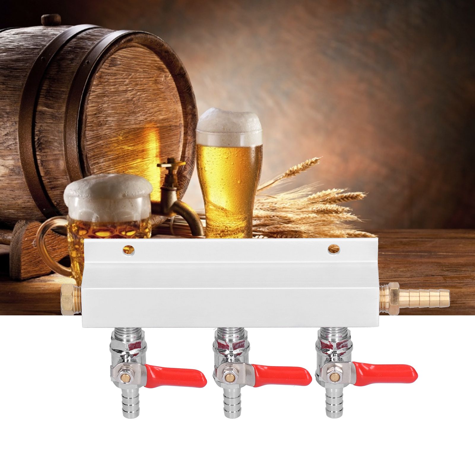 3 Way Gas Splitter CO2 Gas Distribution Manifold with 5/16 Inch Beer view 12