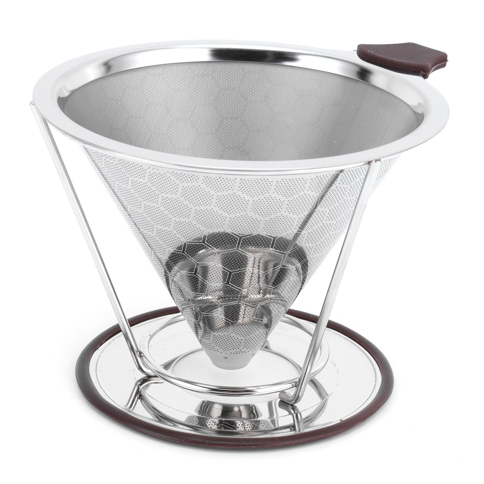 Stainless Steel Filter with Holder Coffee Filter Mesh Funnel Kitchen Coffee