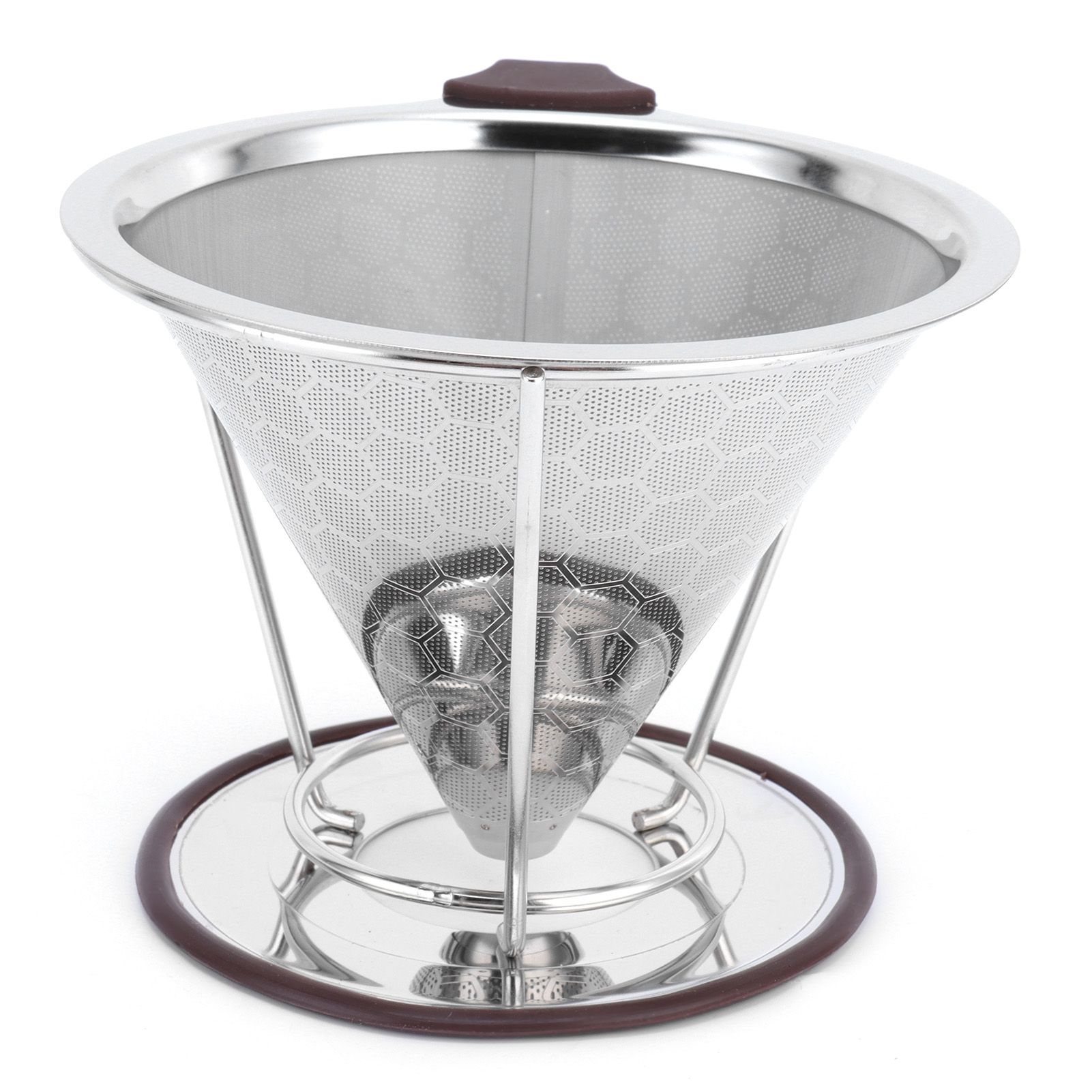 Stainless Steel Filter with Holder Coffee Filter Mesh Funnel Kitchen Coffee view 3