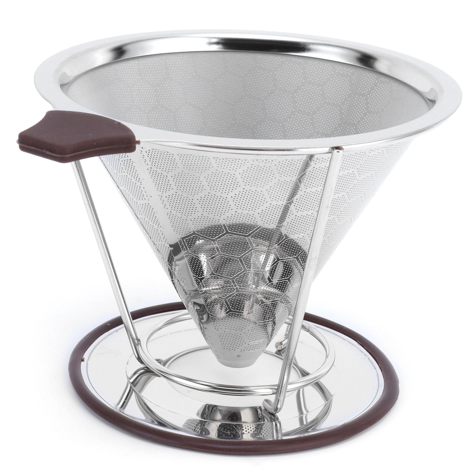 Stainless Steel Filter with Holder Coffee Filter Mesh Funnel Kitchen Coffee view 4
