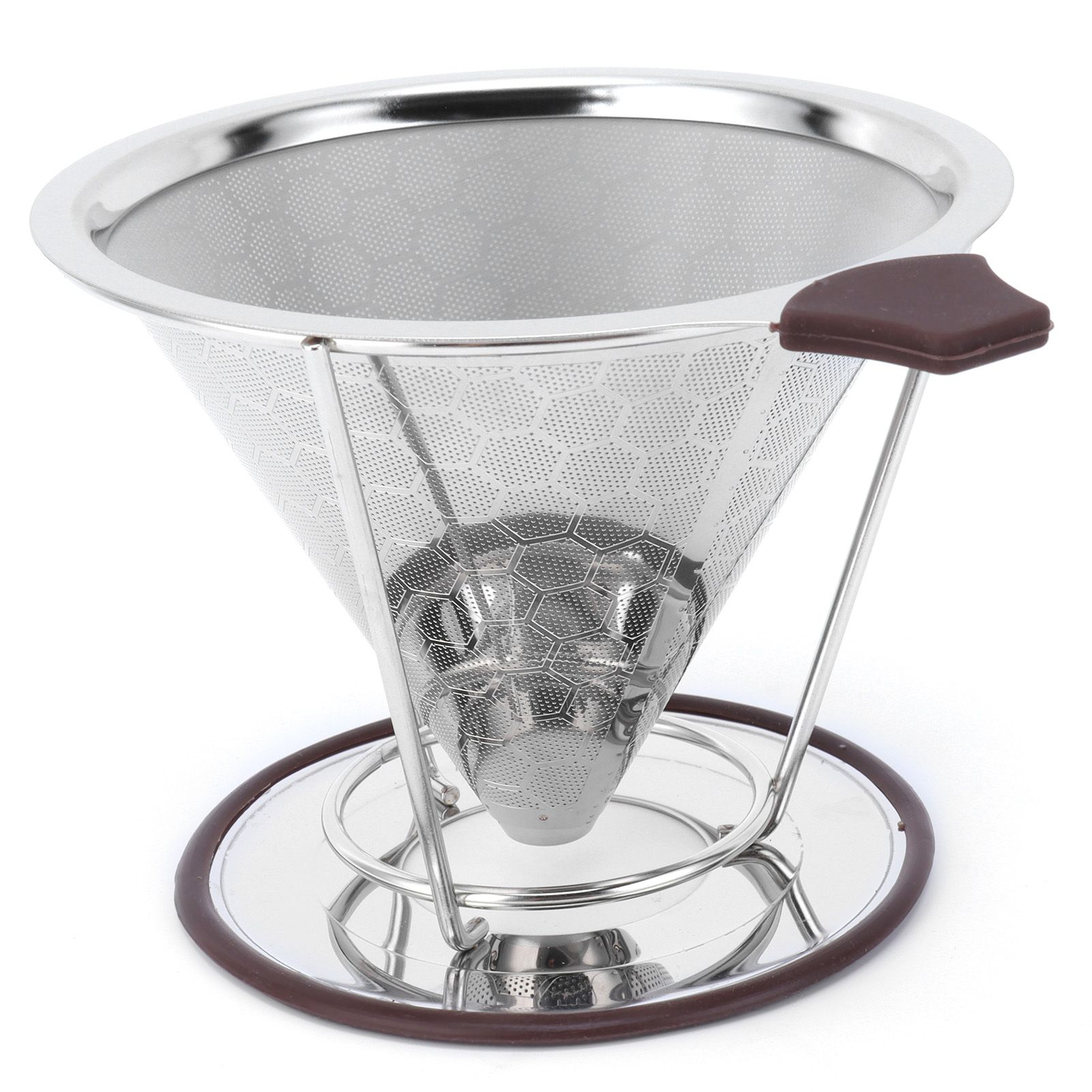 Stainless Steel Filter with Holder Coffee Filter Mesh Funnel Kitchen Coffee view 6