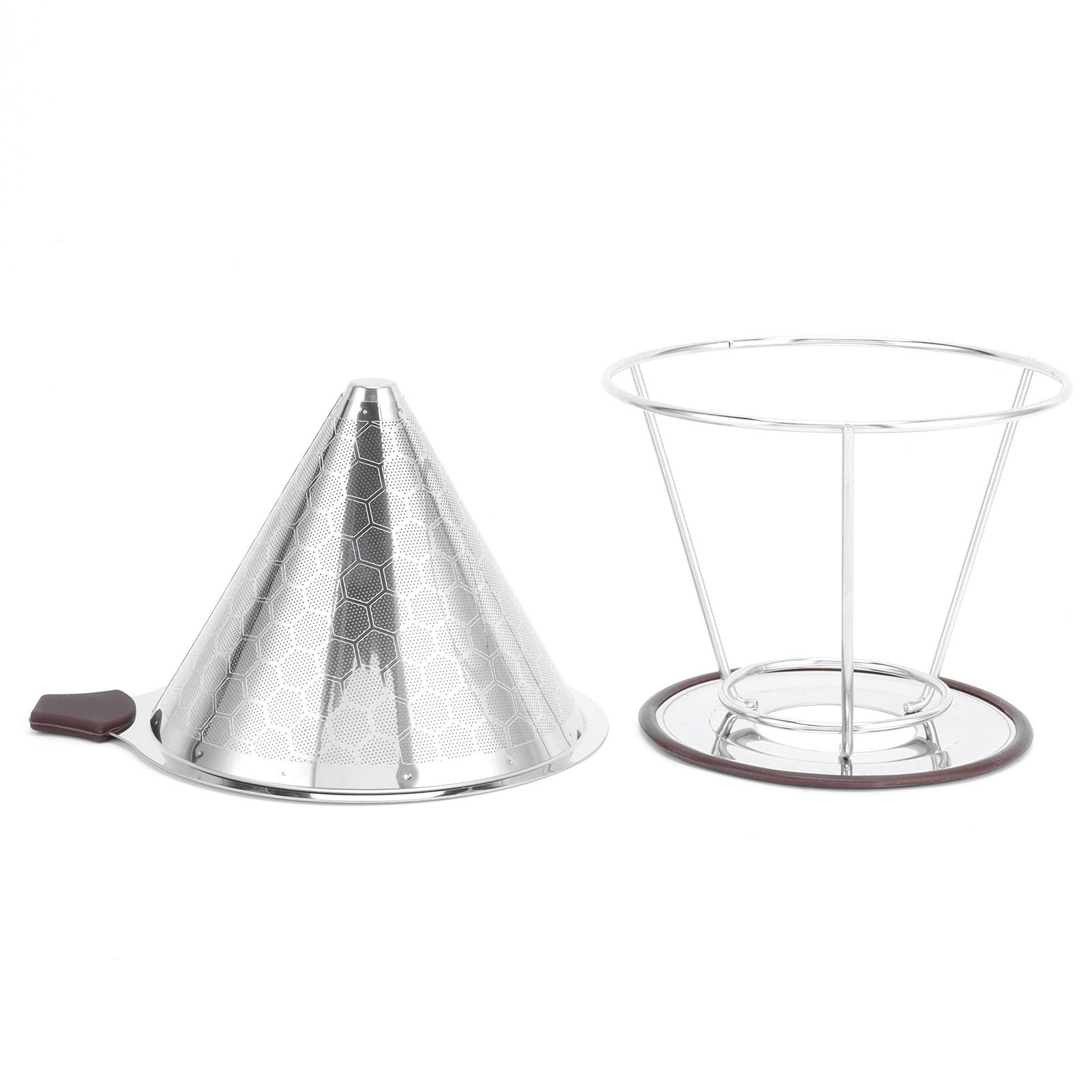 Stainless Steel Filter with Holder Coffee Filter Mesh Funnel Kitchen Coffee view 10