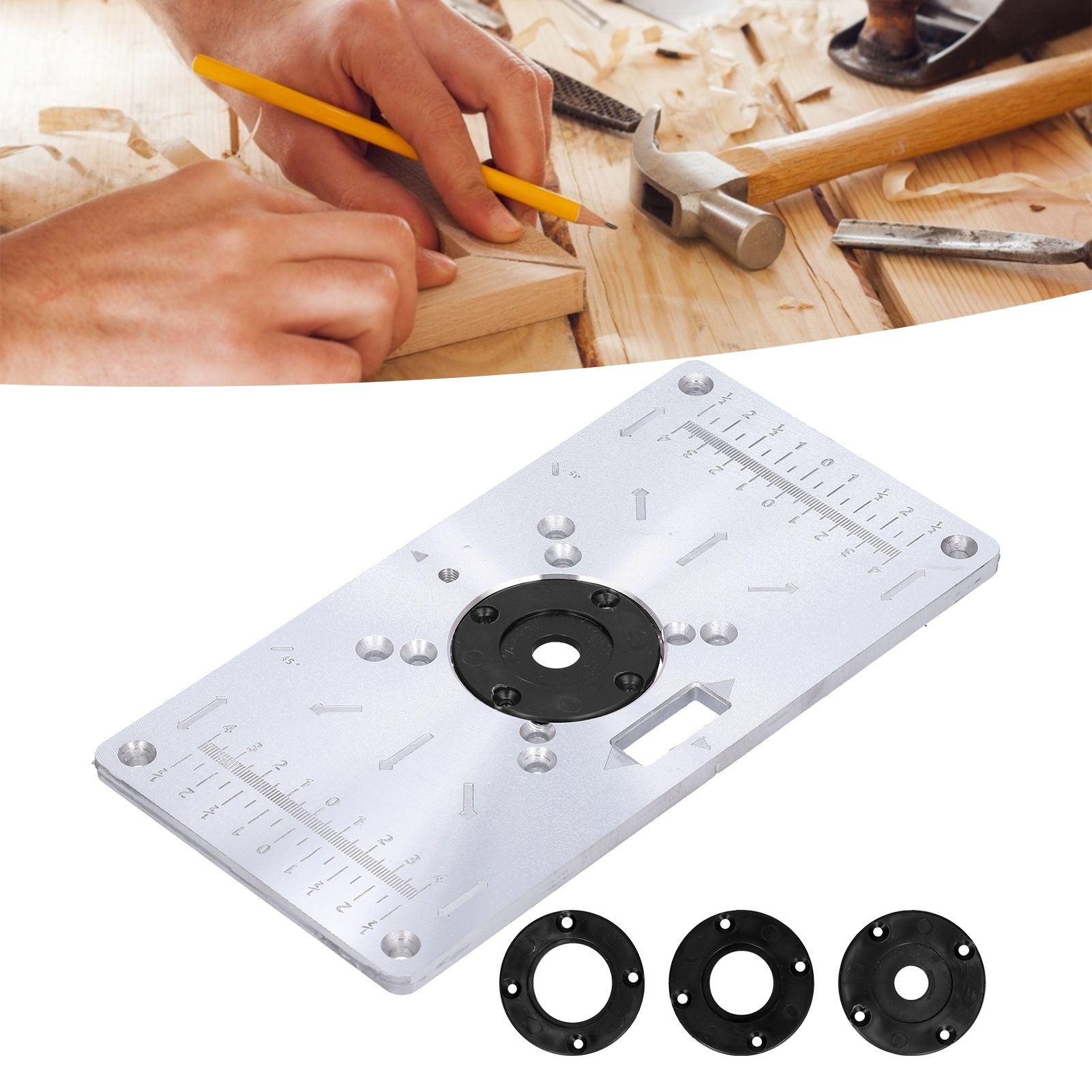 Woodworking Engraving Machine Flip Board Router Table Insert Plate Trimming view 12