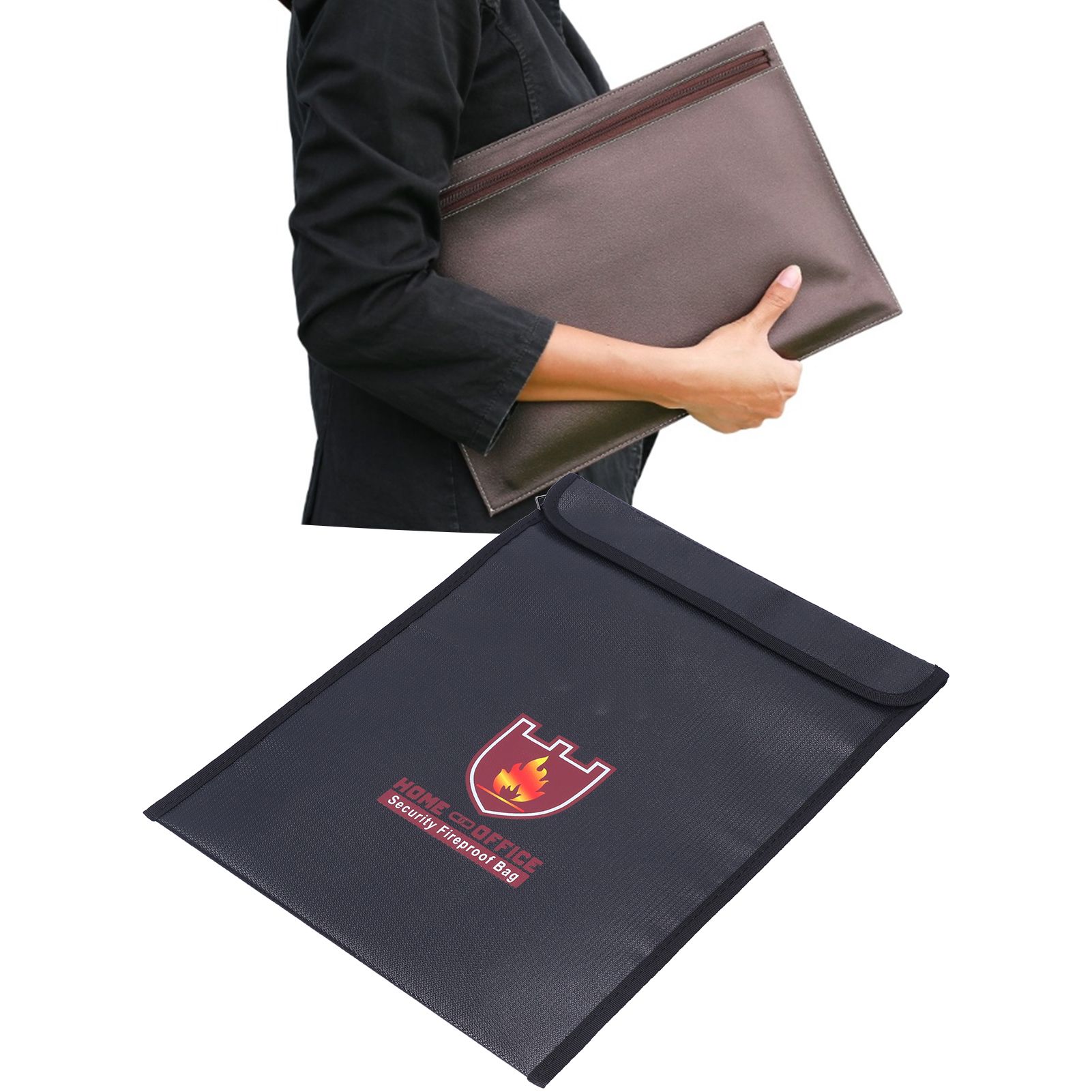 Fireproof Waterproof Bag Multi Function Money Document Jewelry Valuables Pouch view 11