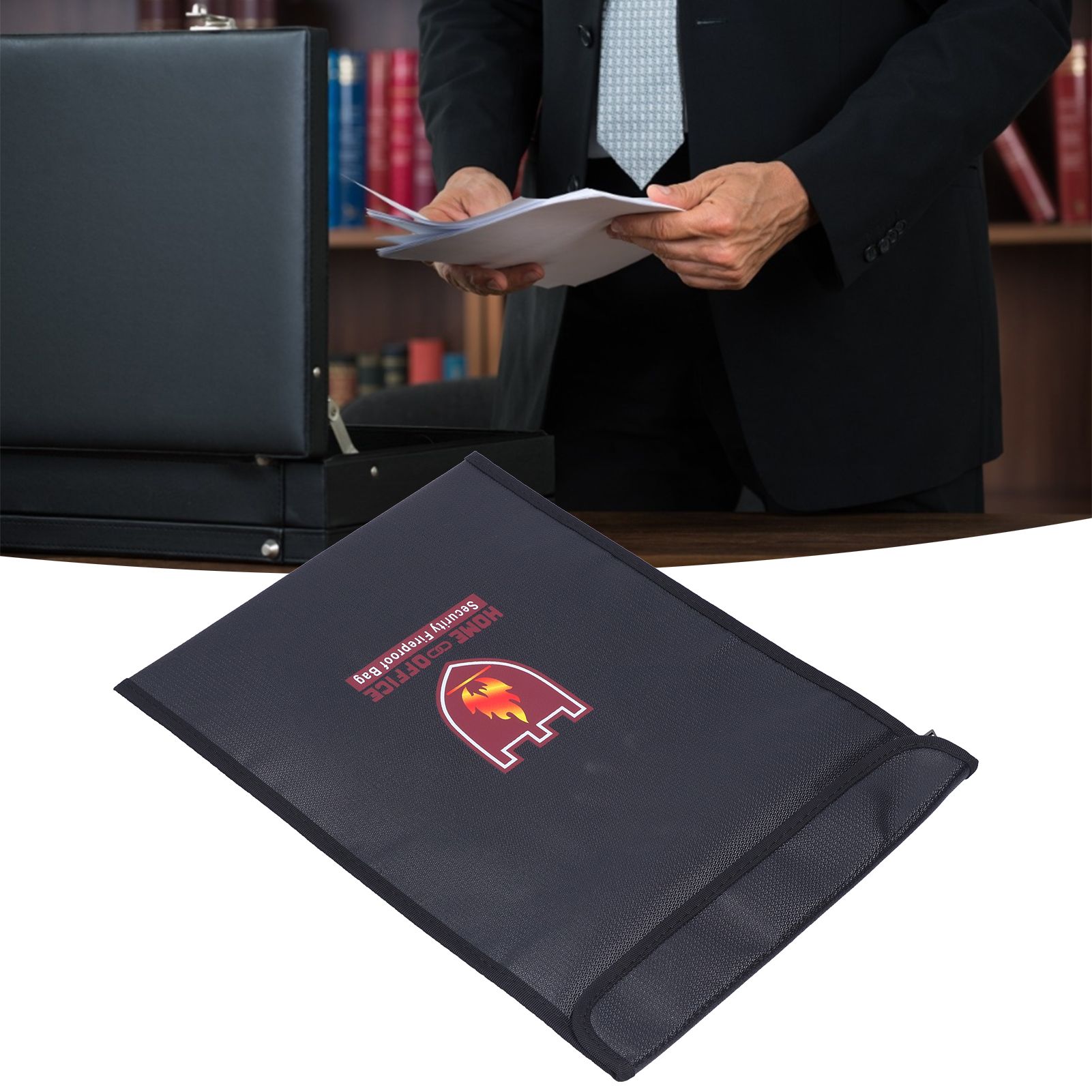 Fireproof Waterproof Bag Multi Function Money Document Jewelry Valuables Pouch view 12