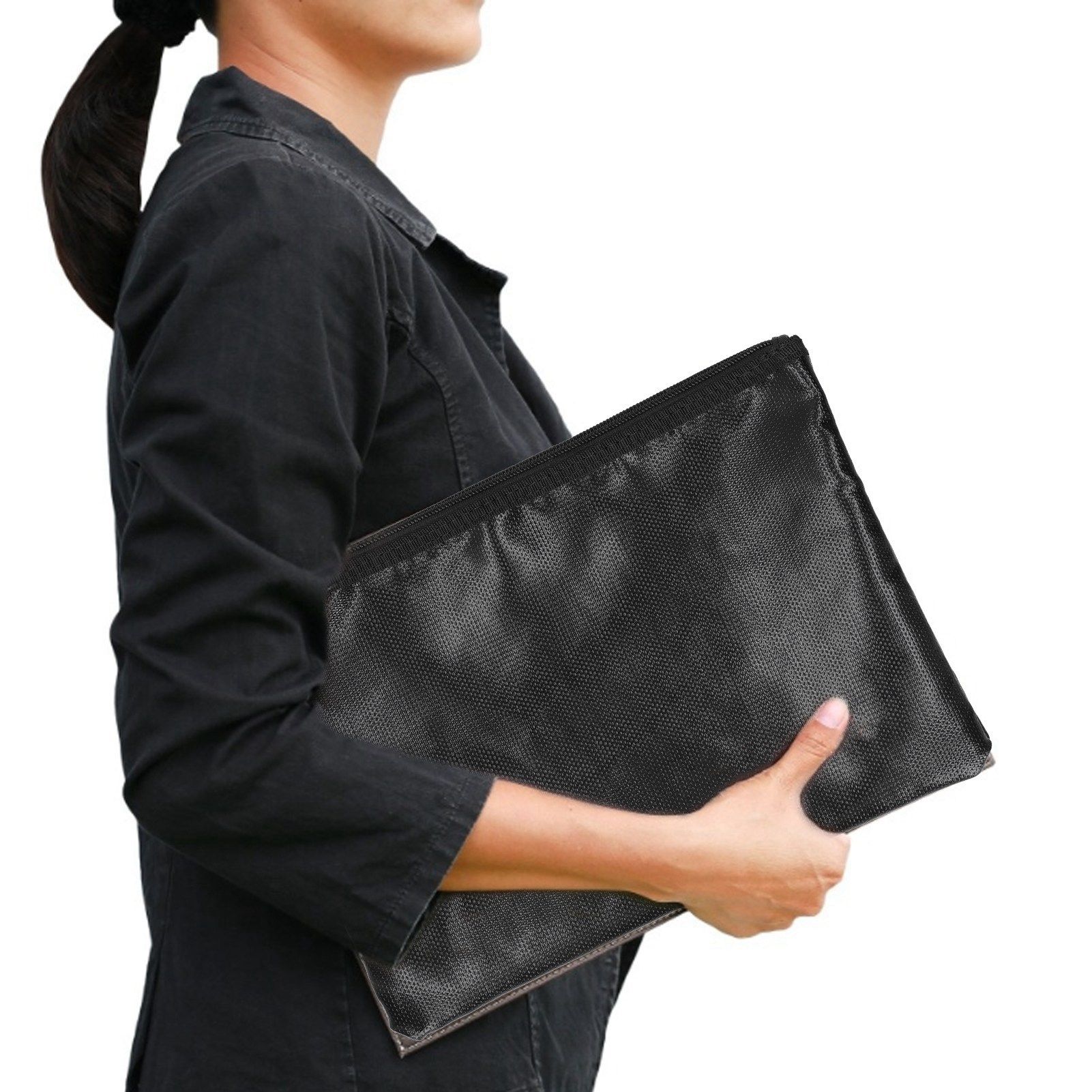 Multifunctional File Bag Fireproof Money Bag Waterproof Safe Storage Pouch view 12