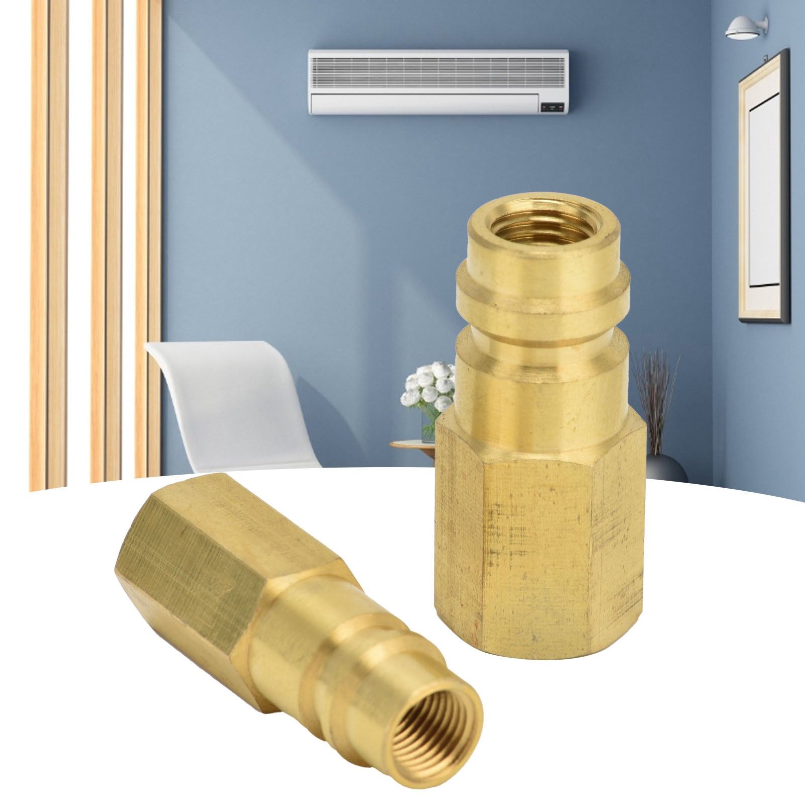 2Pcs R134A Air Conditioning Adapter 1/4SAE High Pressure Converter Coupler view 12