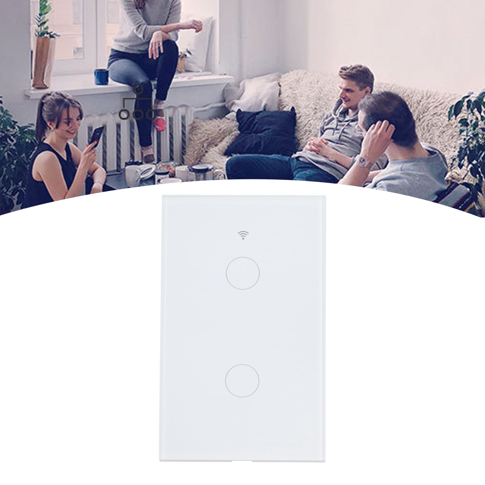 For Zigbee Tuya Remote Light Switch Voice Control 2‑Gang US Wall Touch Switch view 11
