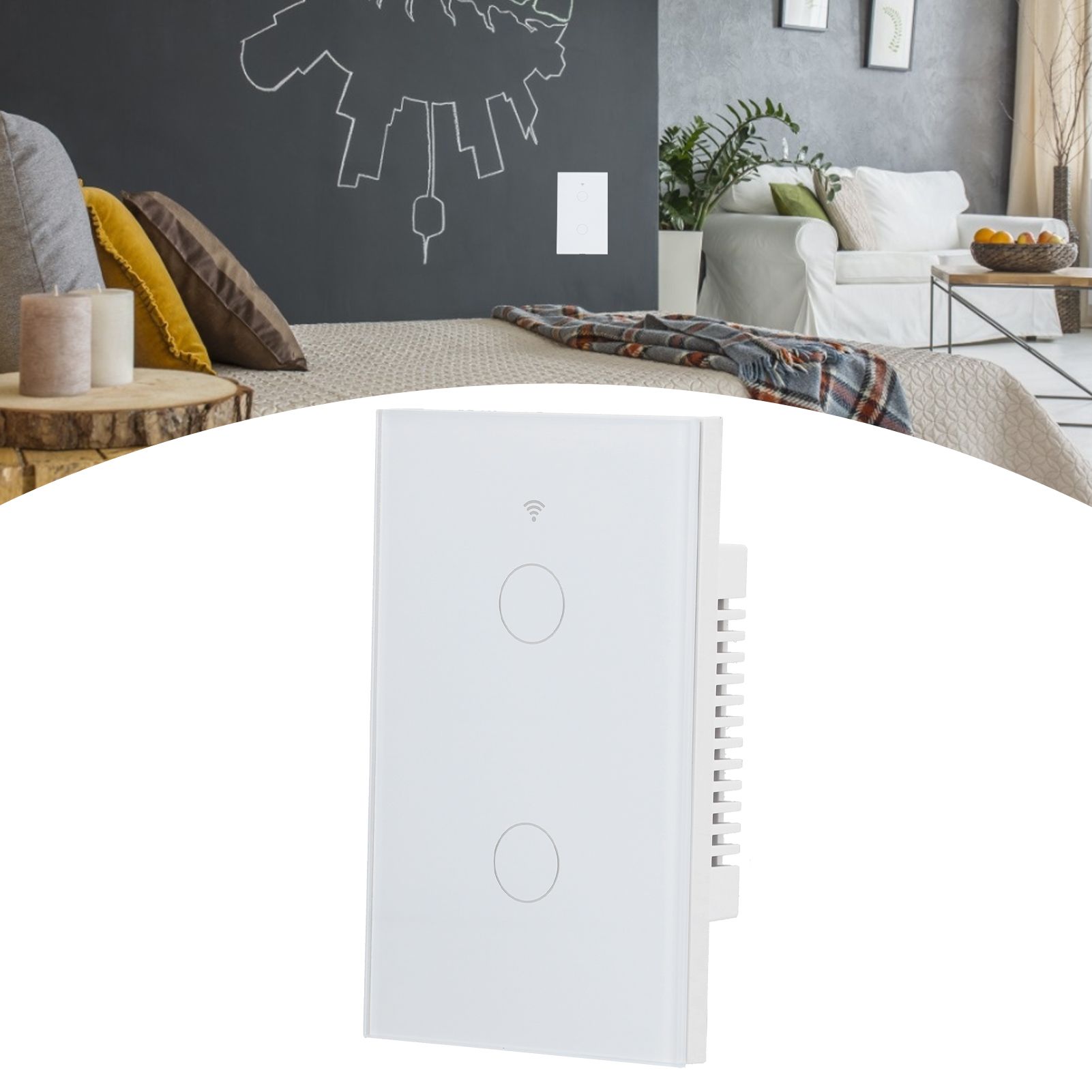 For Zigbee Tuya Remote Light Switch Voice Control 2‑Gang US Wall Touch Switch view 12