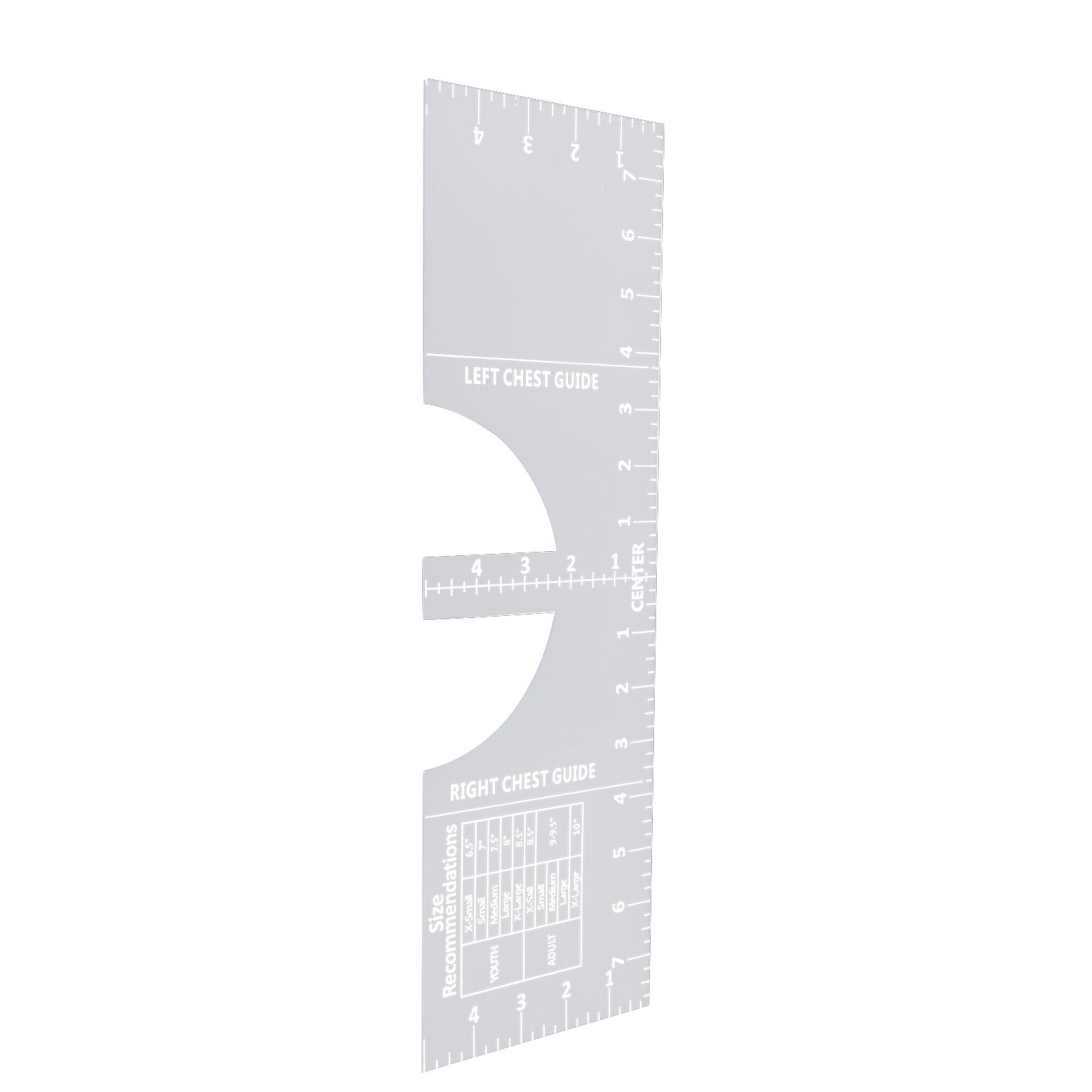 T Shirt Print Ruler Acrylic Alignment Tool Round Neck Centering Measure Guide