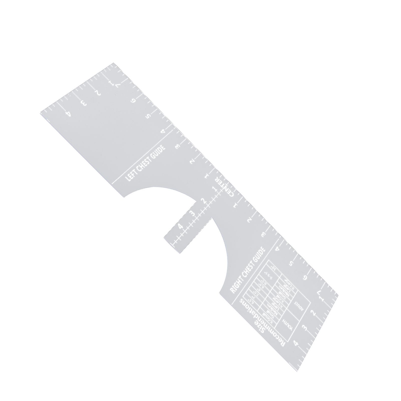 T Shirt Print Ruler Acrylic Alignment Tool Round Neck Centering Measure Guide view 3