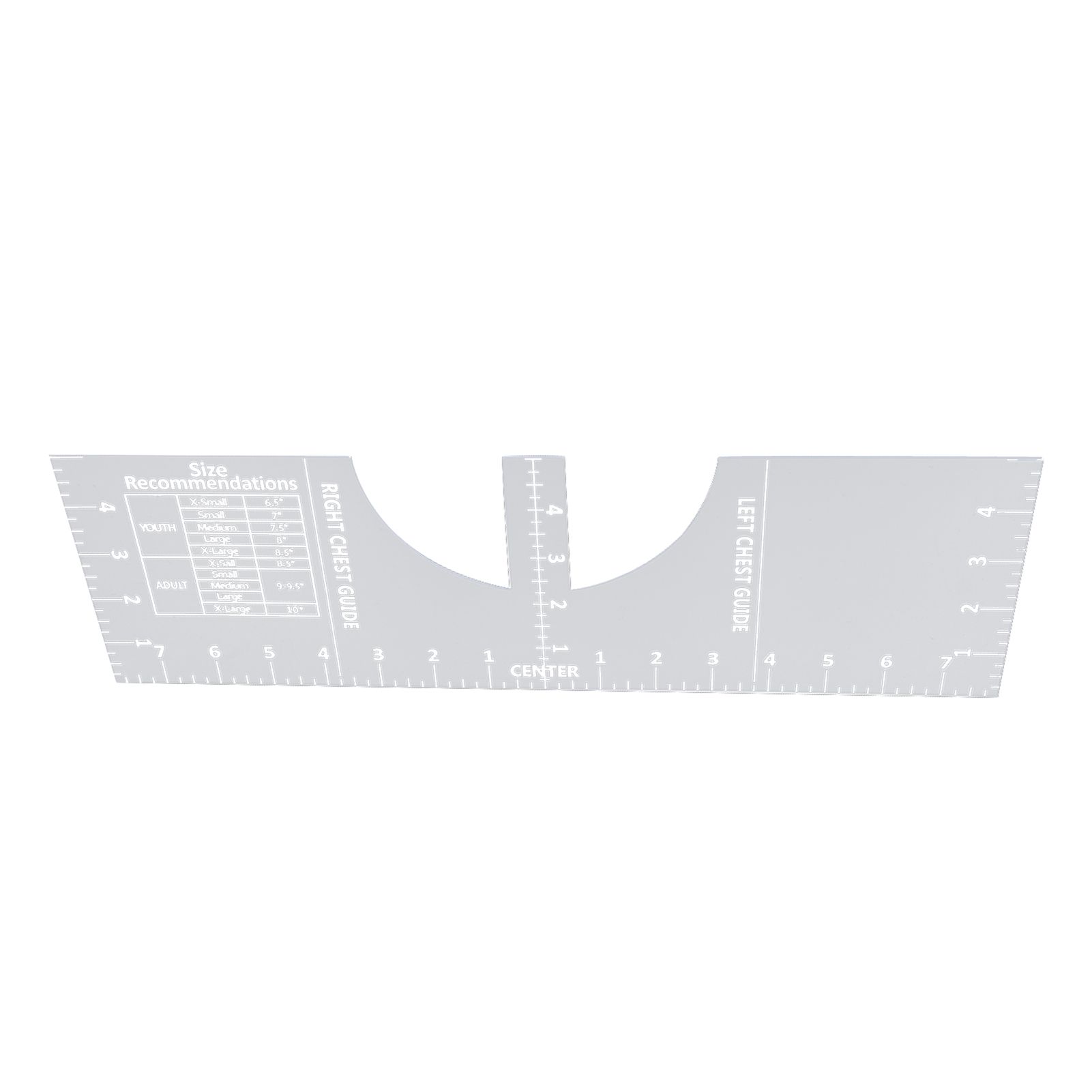 T Shirt Print Ruler Acrylic Alignment Tool Round Neck Centering Measure Guide view 7